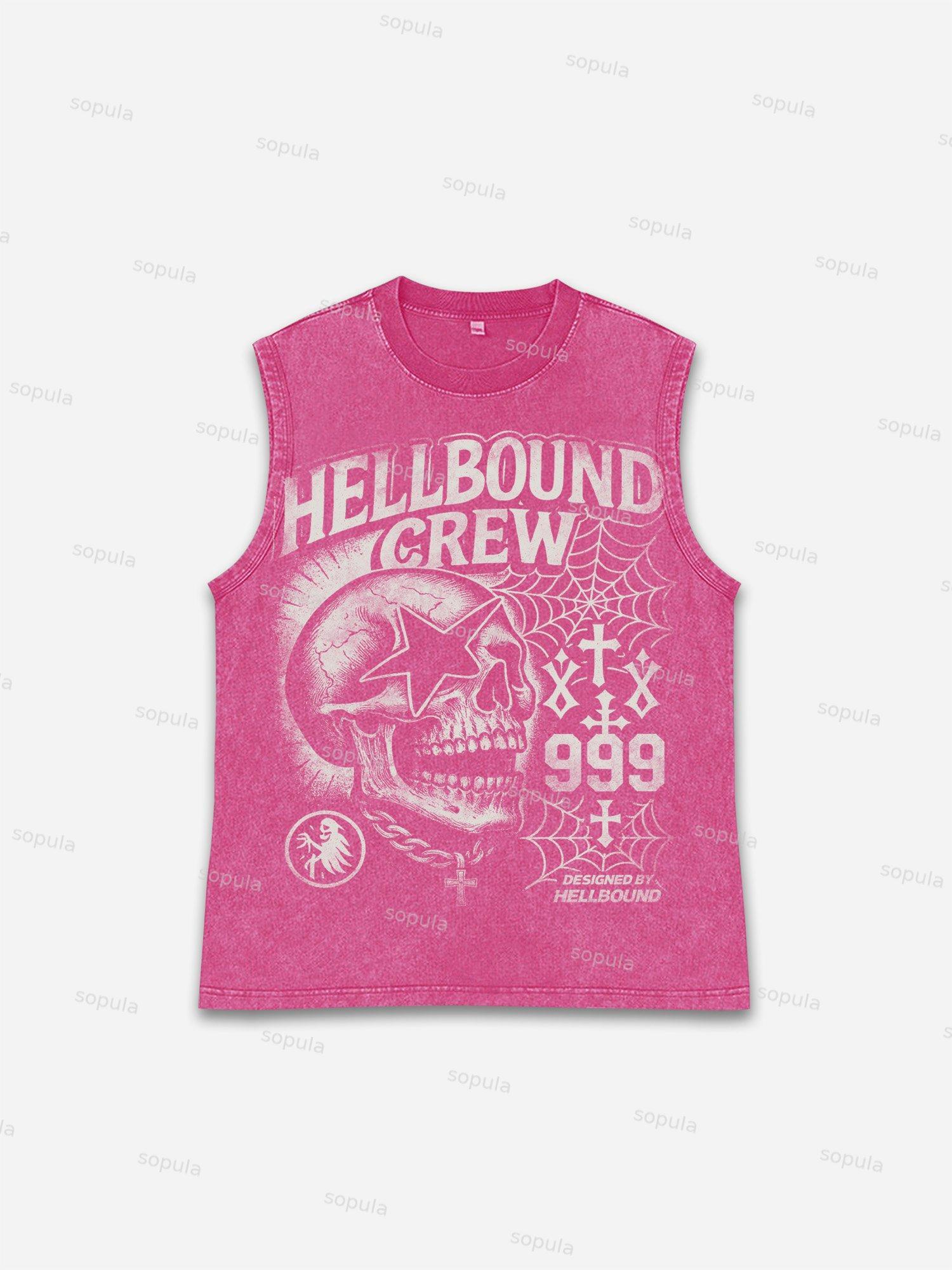 Hellbound Crew Vintage Skull Graphic Tank Top Product Image