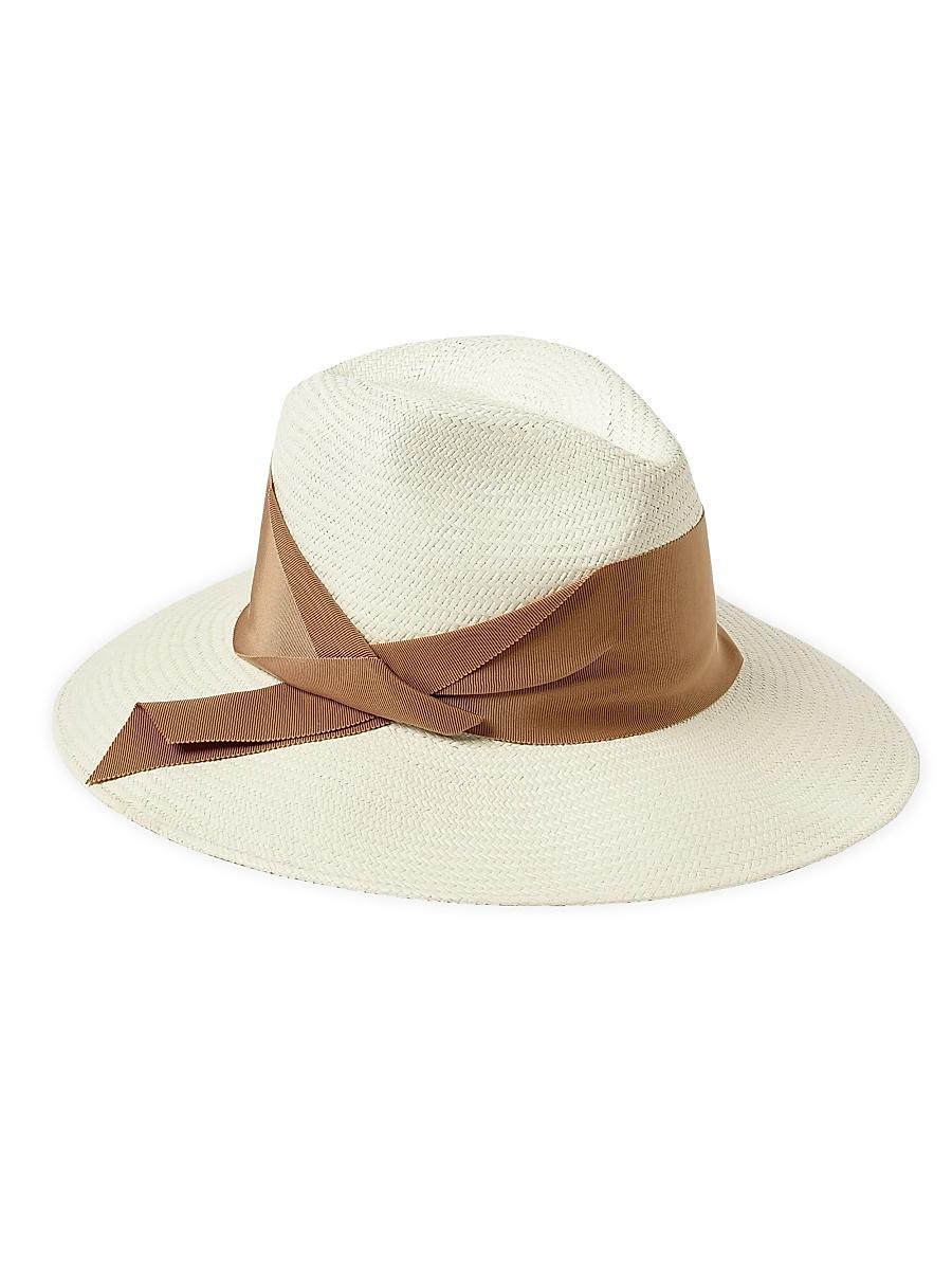 Womens Gardenia Woven Straw Fedora Product Image