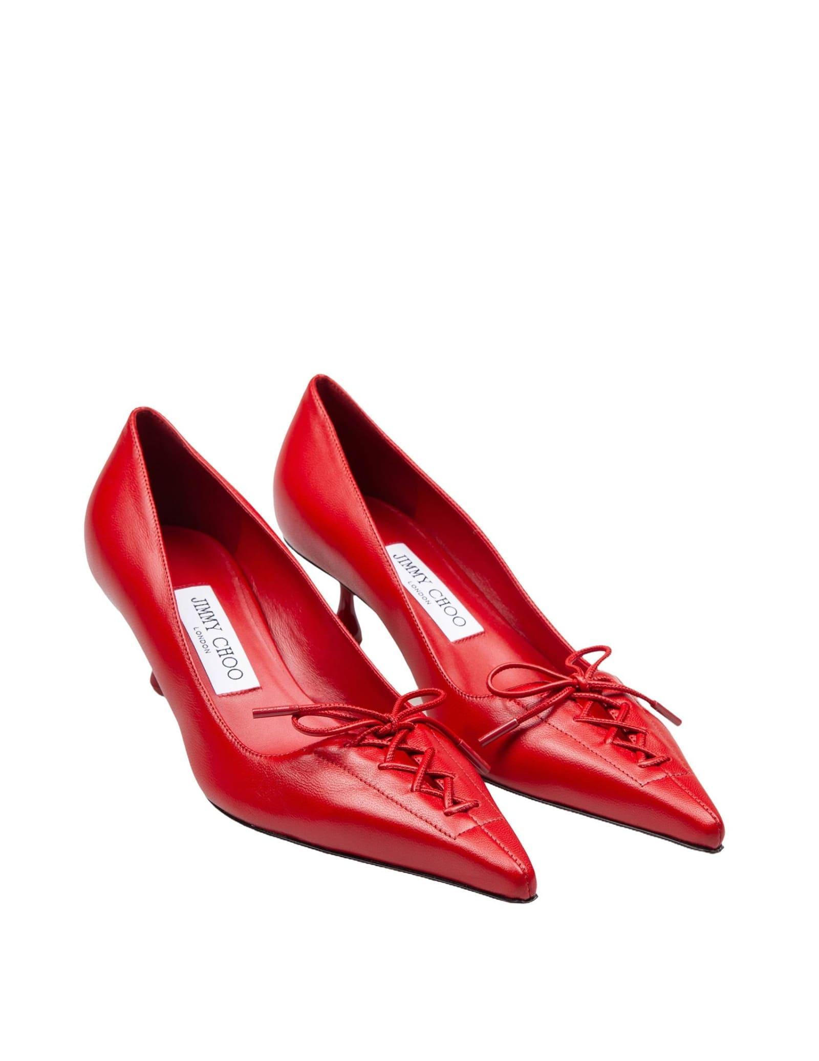 JIMMY CHOO Leather Pumps In Red Product Image