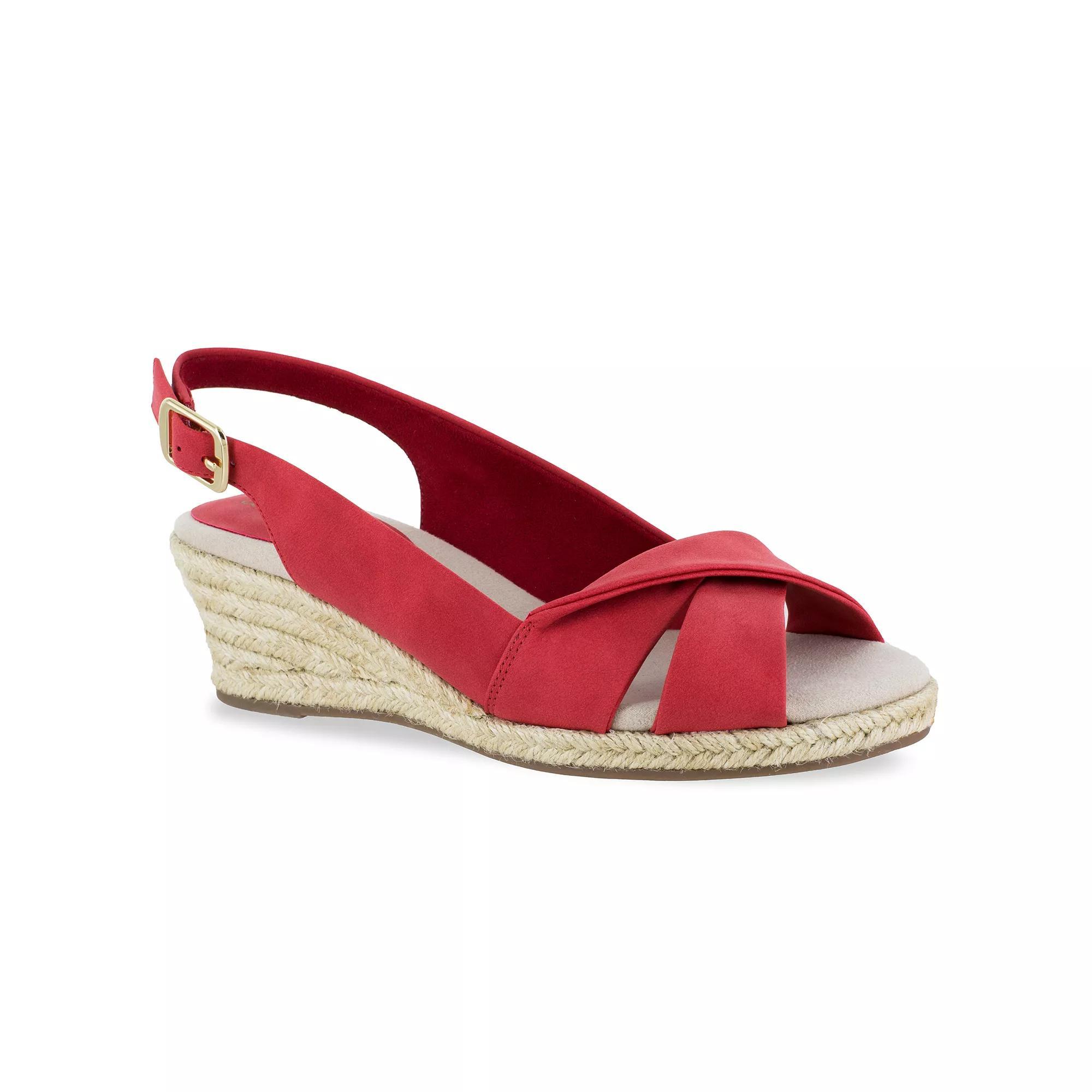 Easy Street Maureen Womens Espadrille Wedge Sandals Blue Product Image