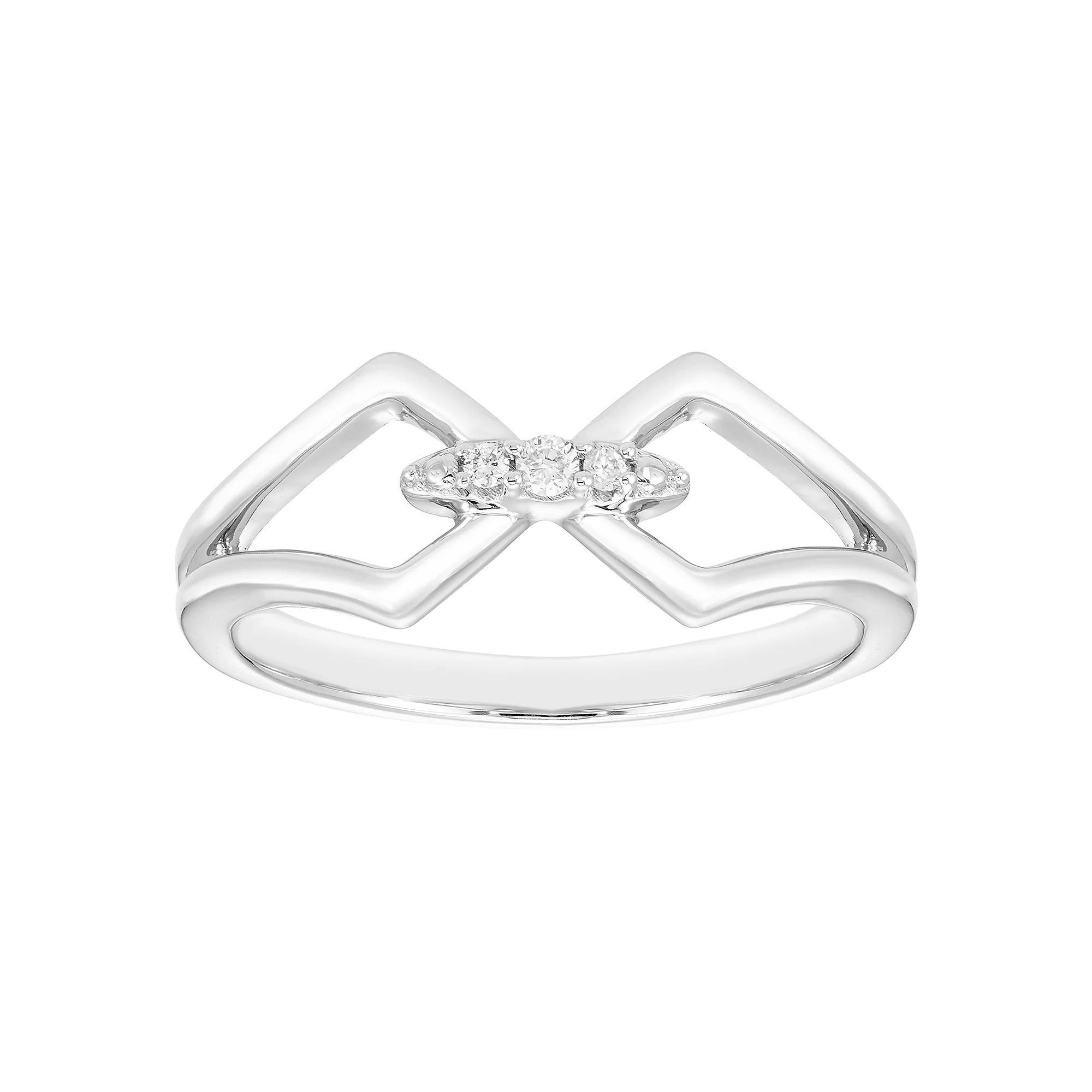 Boston Bay Diamonds Sterling Silver Diamond Accent Split Shank Ring, Women's, Size: 7 Product Image