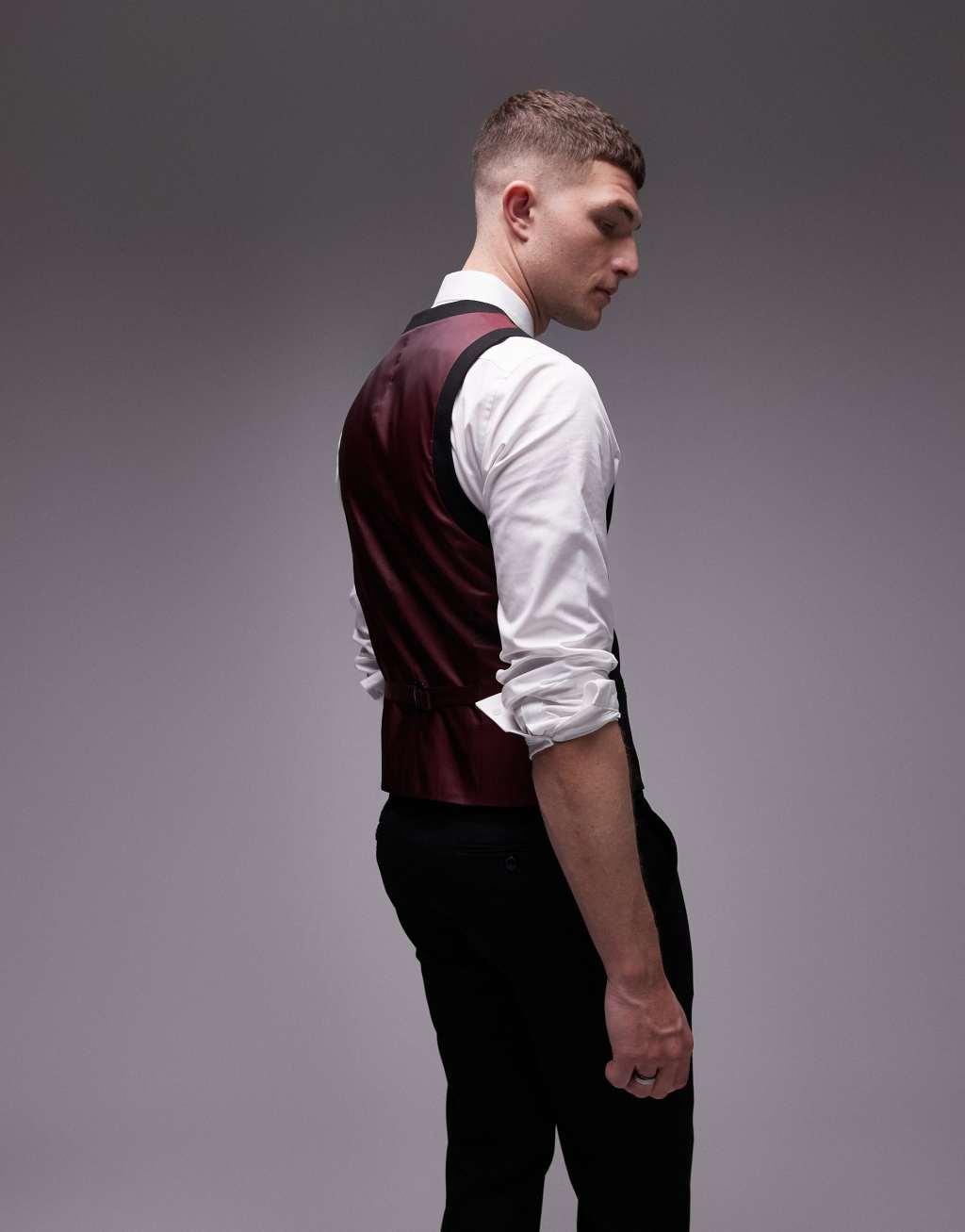 Topman textured suit vest Product Image