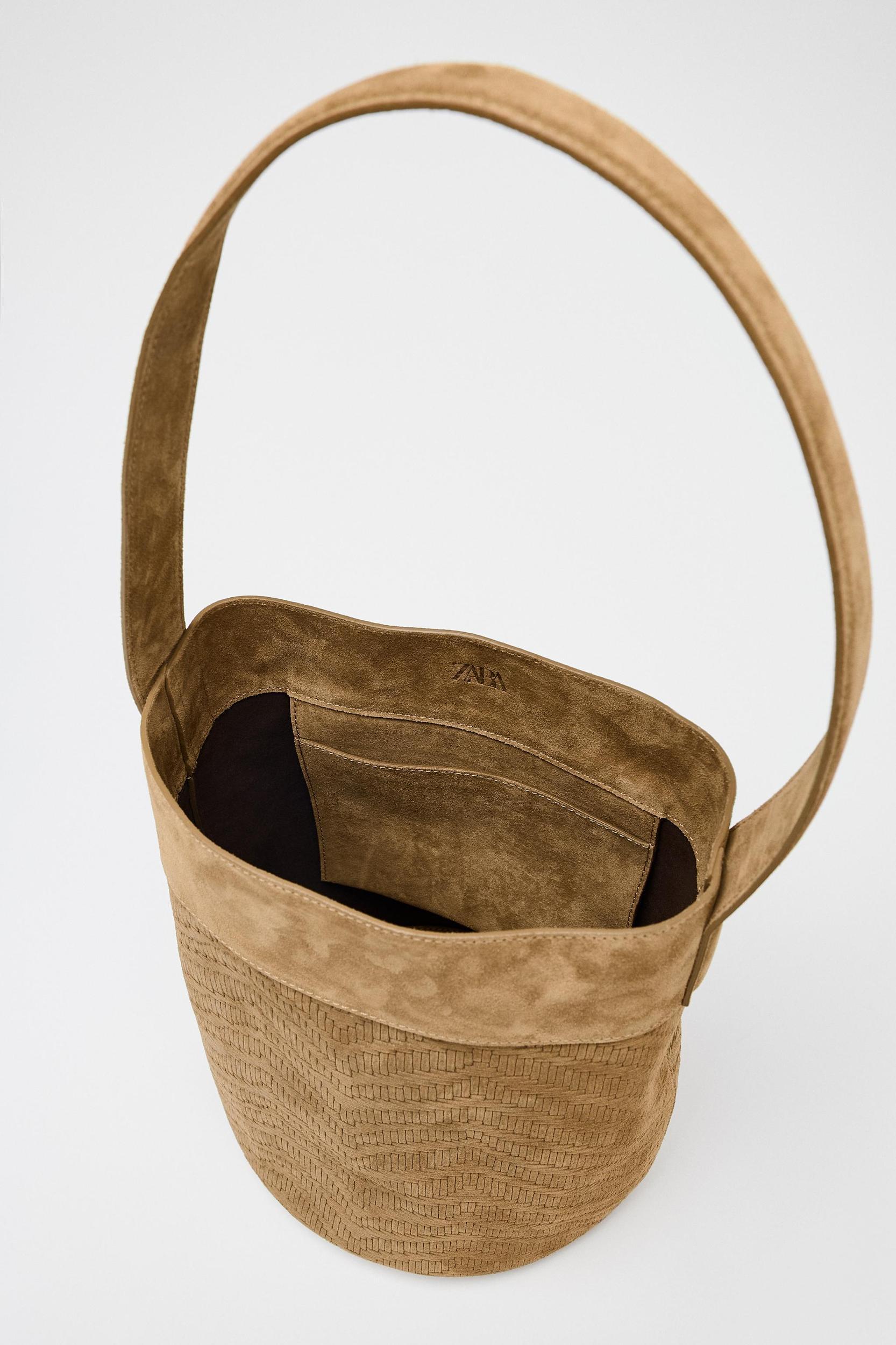 LEATHER BRAIDED MAXI BUCKET BAG Product Image