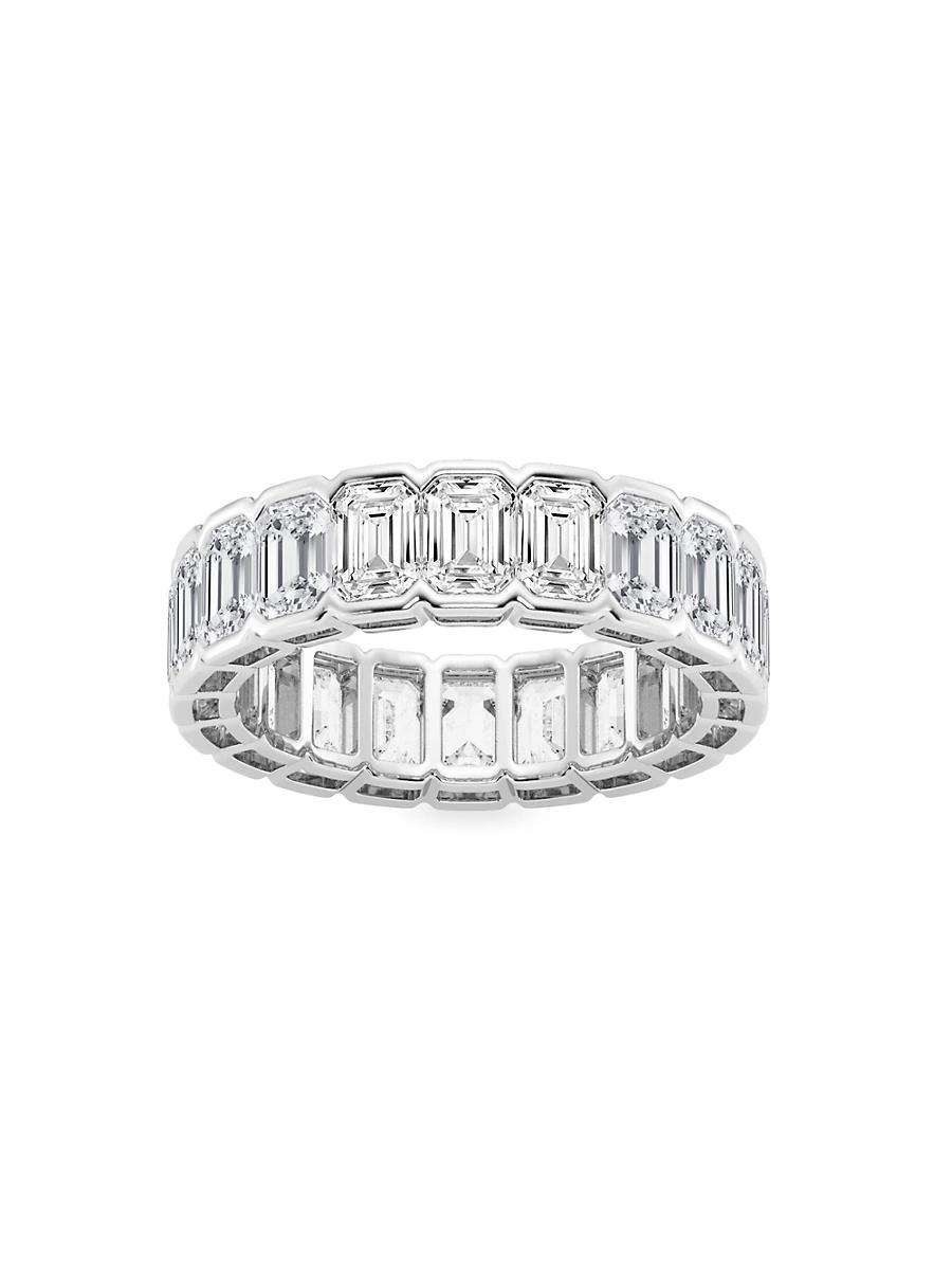 Womens 14K White Gold & Emerald-Cut Natural Diamond Eternity Band/3.00-5.00 TCW Product Image