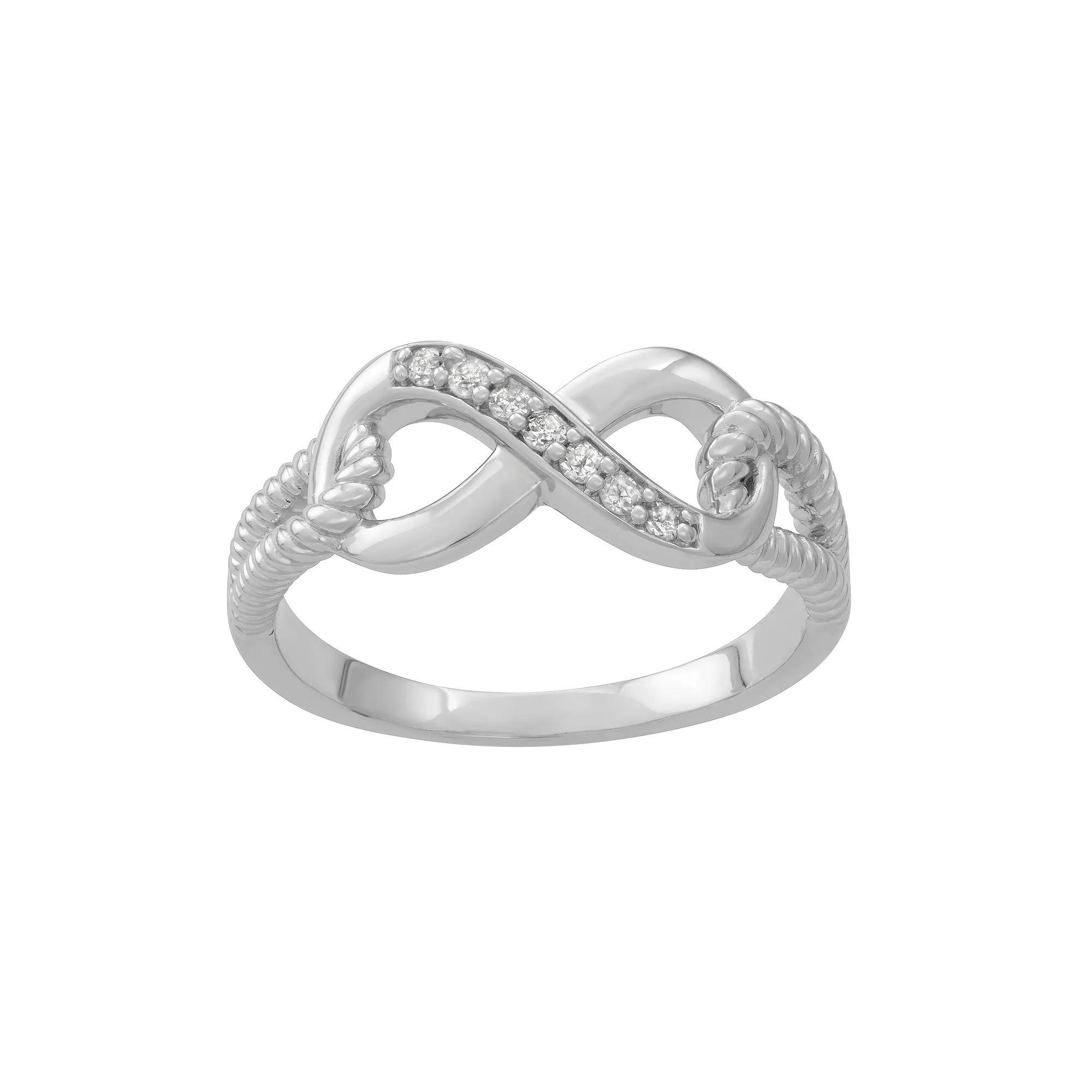 HDI Sterling Silver 1/10 Carat T.W. Diamond Infinity Promise Ring, Women's, Size: 8 Product Image