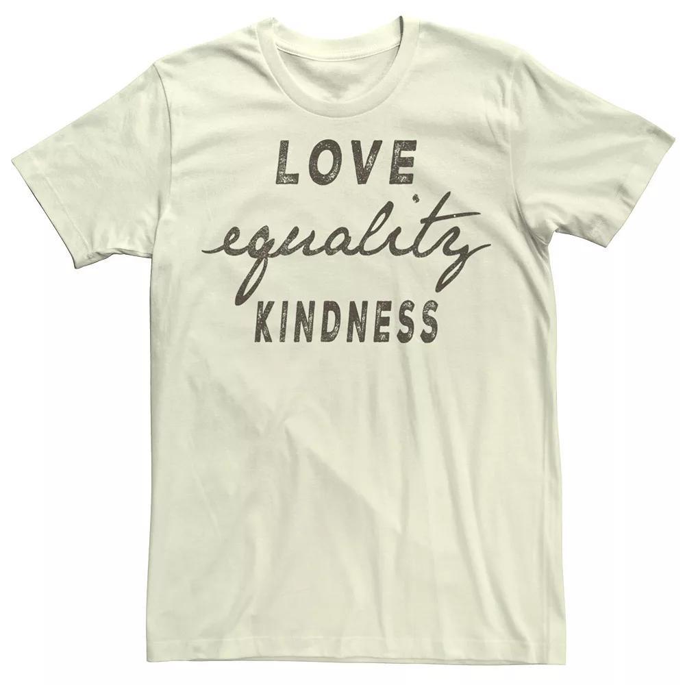 Men's Fifth Sun "Love Equality Kindness" Stack Text Tee, Size: Medium, Natural Product Image