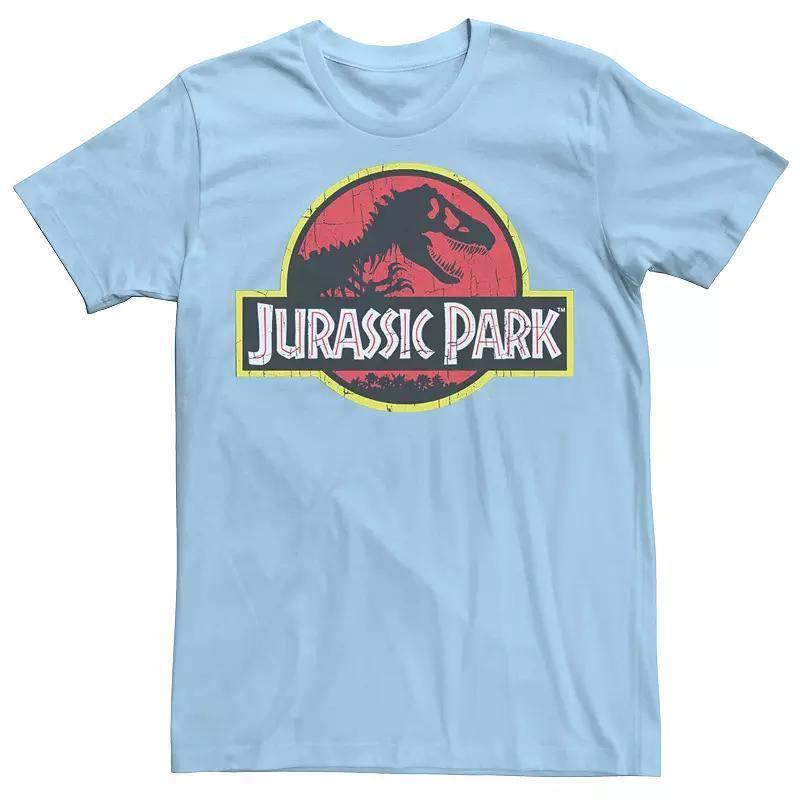 Men's Jurassic Park Red & Yellow Outline Logo Graphic Tee, Size: XXL, Royal Grey Product Image