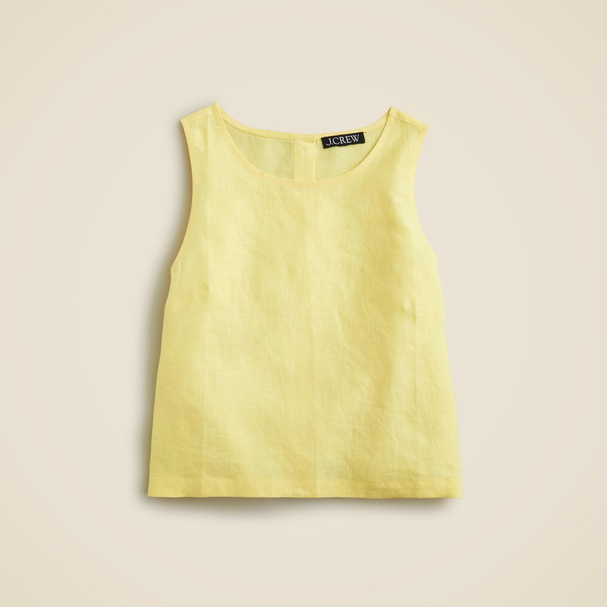 Maxine button-back top in linen Product Image