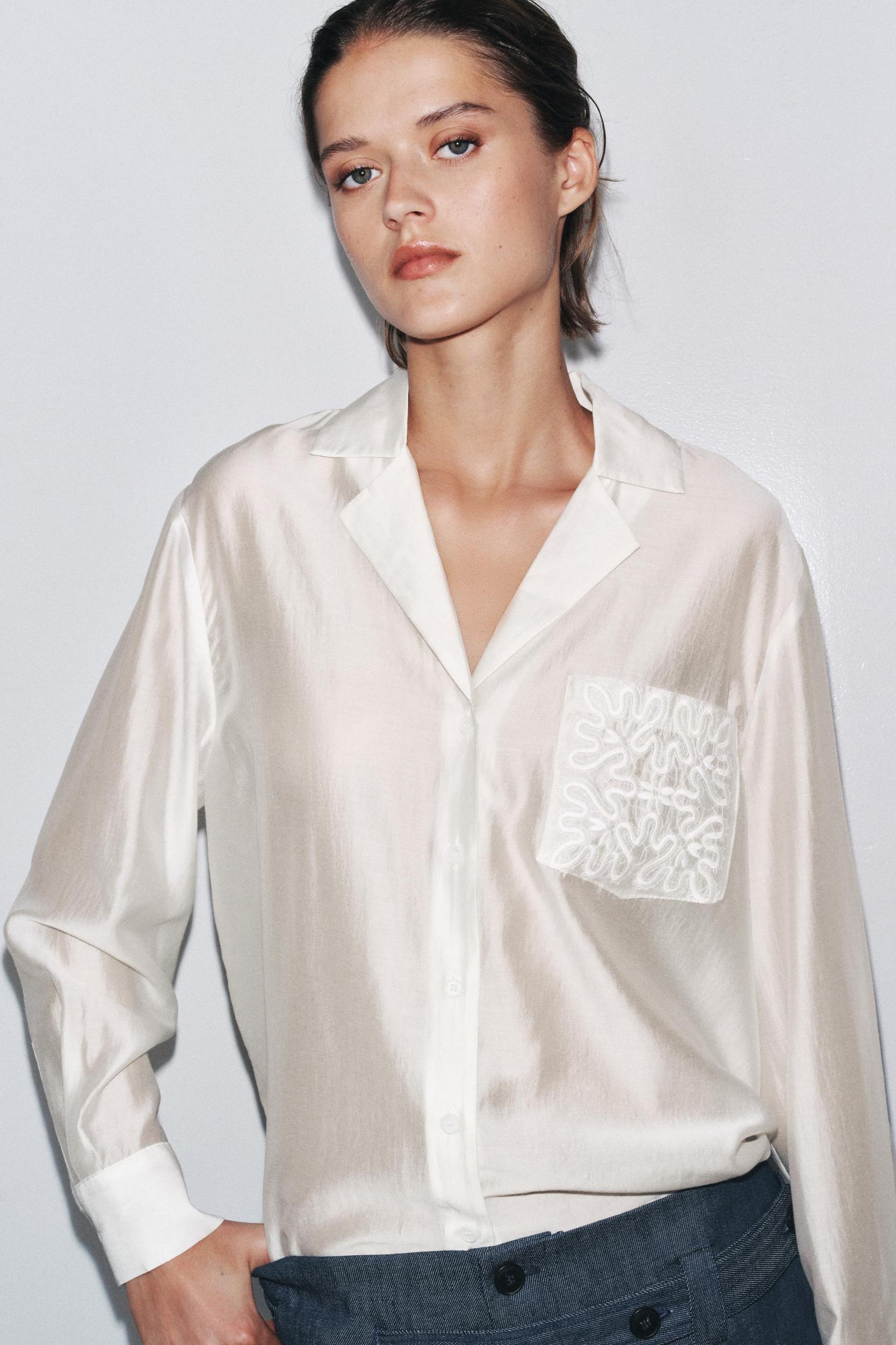 ZW COLLECTION EMBROIDERED POCKET SHIRT Product Image