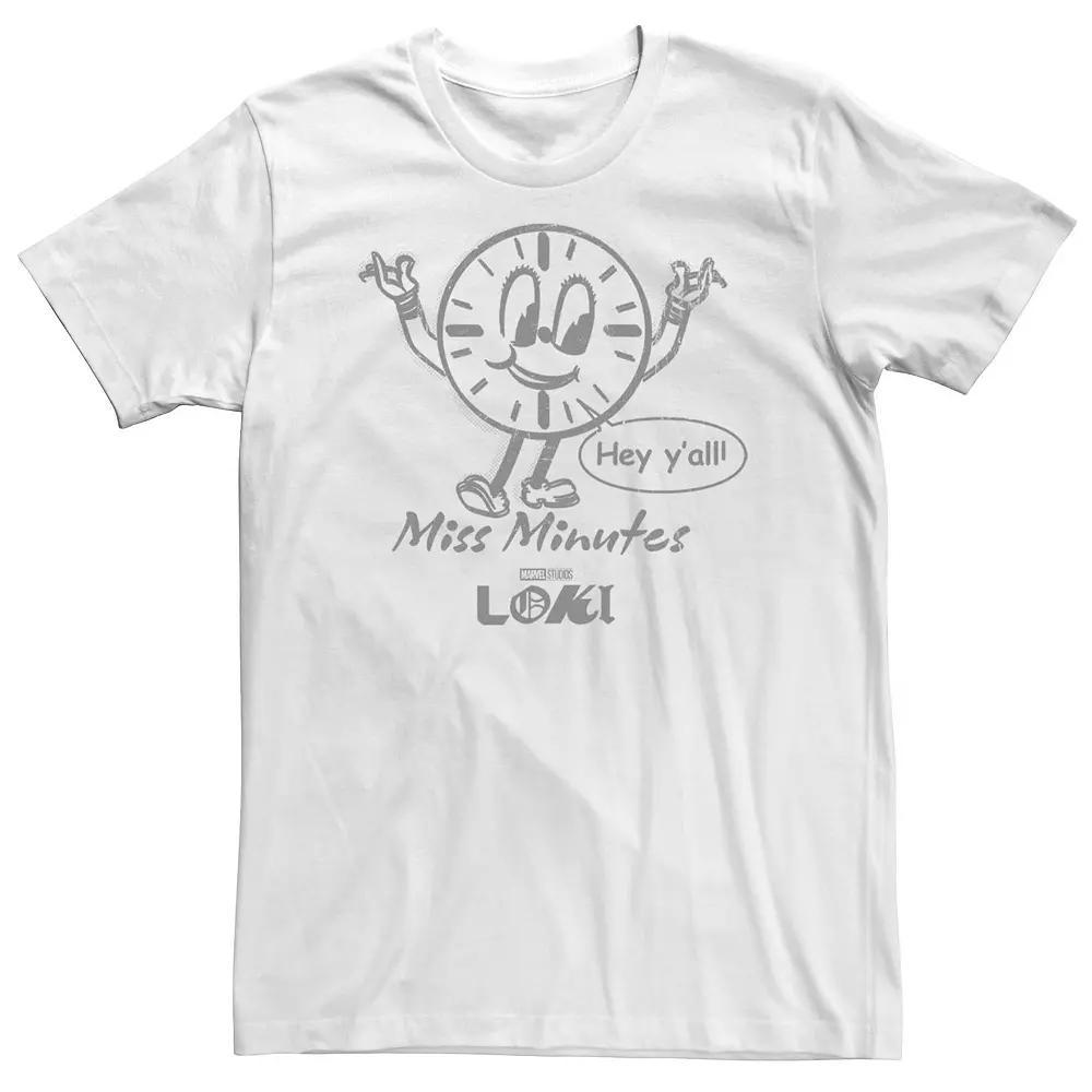 Big & Tall Marvel Loki Miss Minutes Outline Tee, Men's, Size: 3XL Tall, White Product Image
