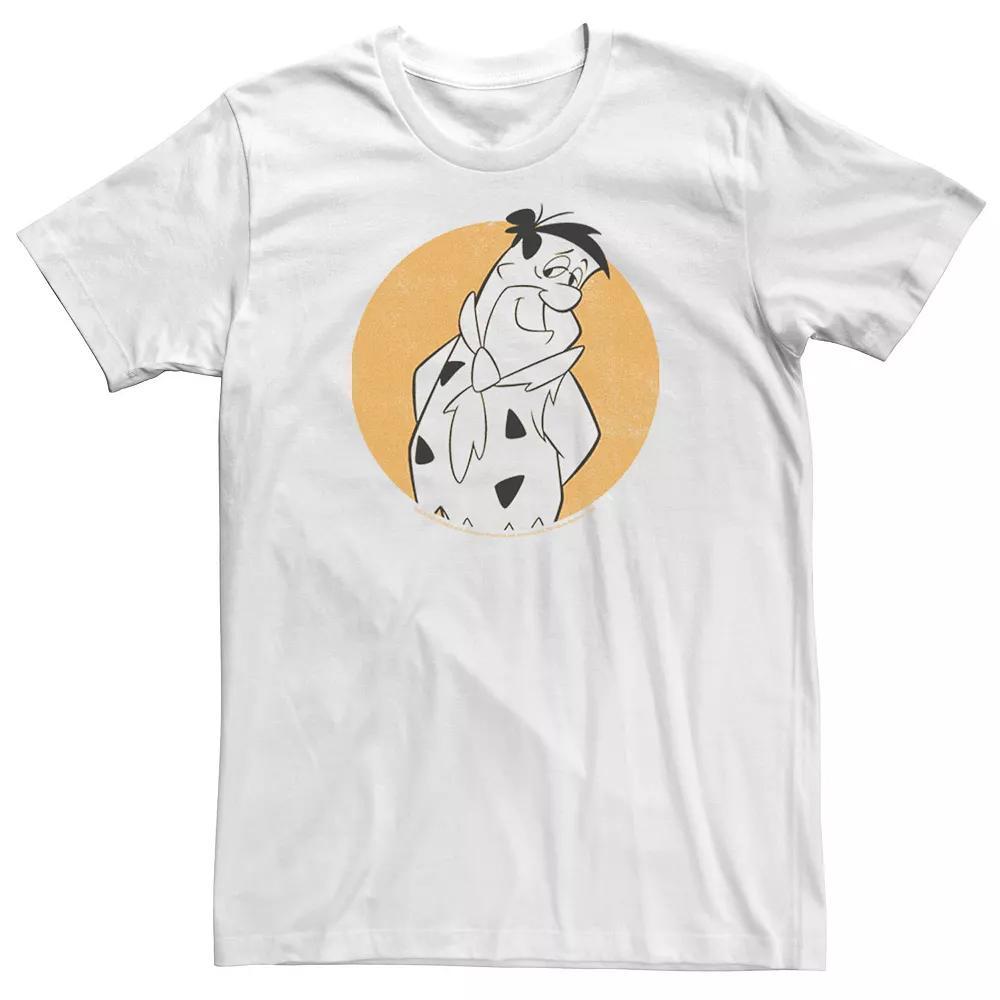 Big & Tall The Flintstones Fred Circle Portrait Tee, Men's, Size: 3XL Tall, White Product Image