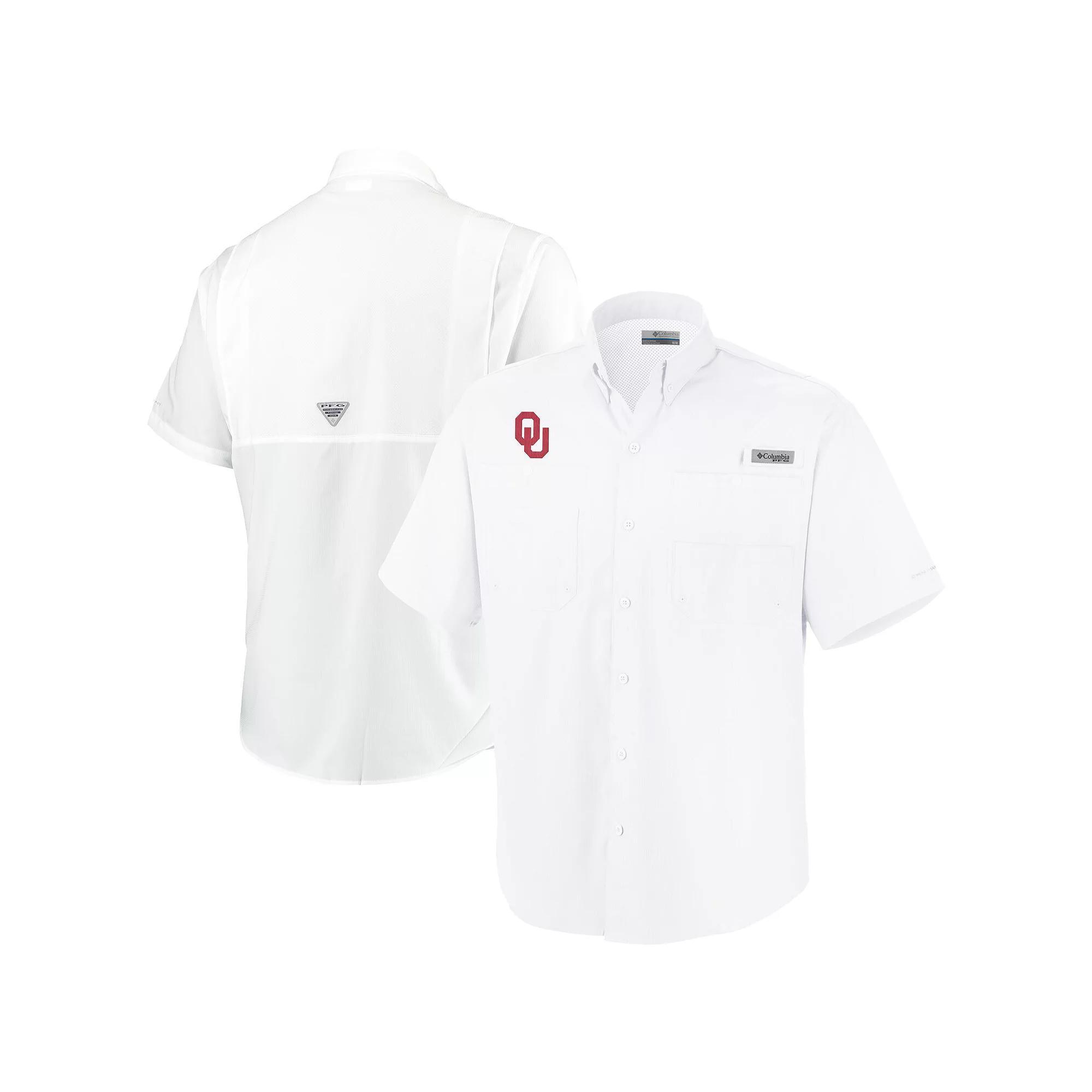 Men's Columbia White Oklahoma Sooners Big & Tall Collegiate Tamiami Button-Down Shirt, Size: 4XLT Product Image
