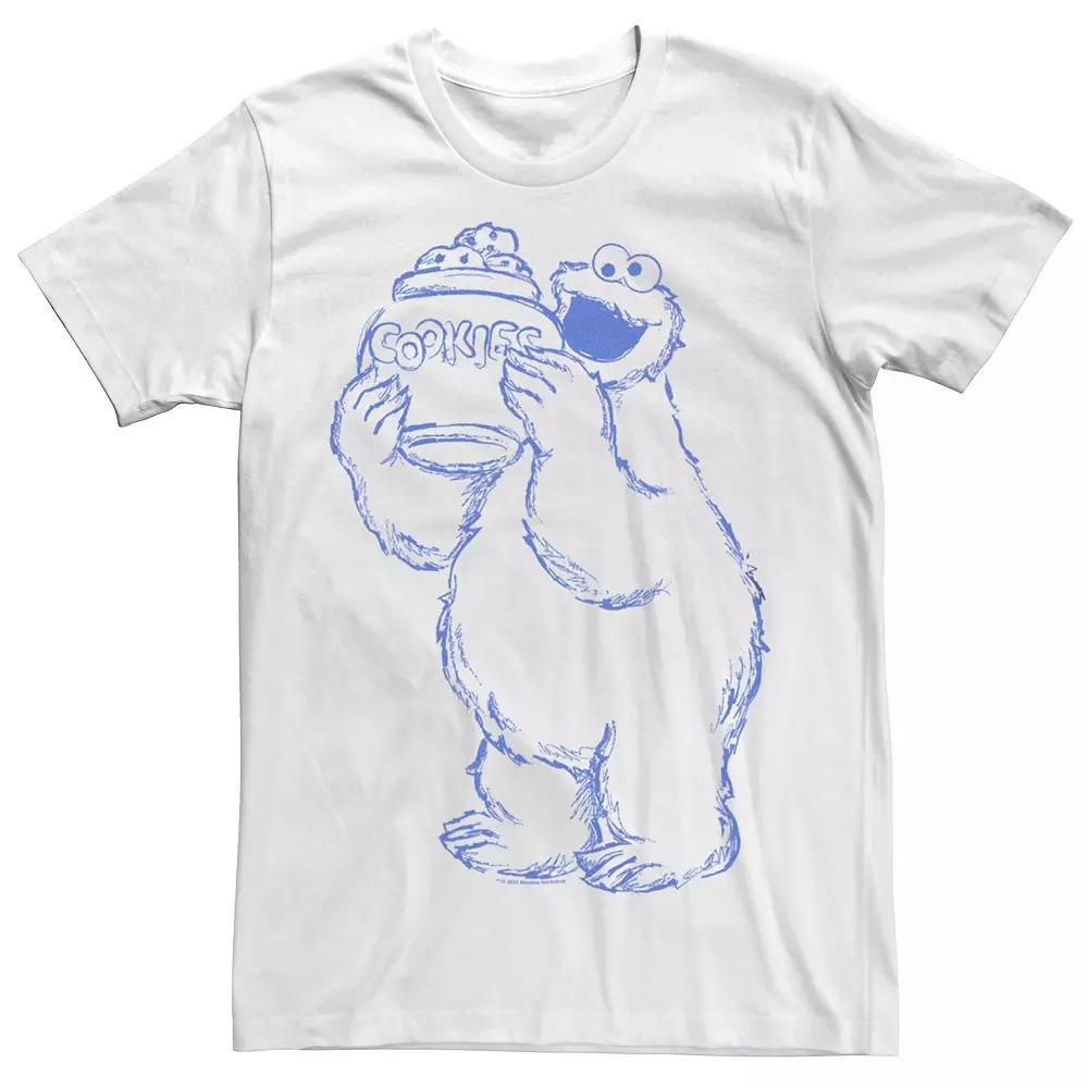 Men's Sesame Street Cookie Monster Jar Tee, Size: Large, White Product Image