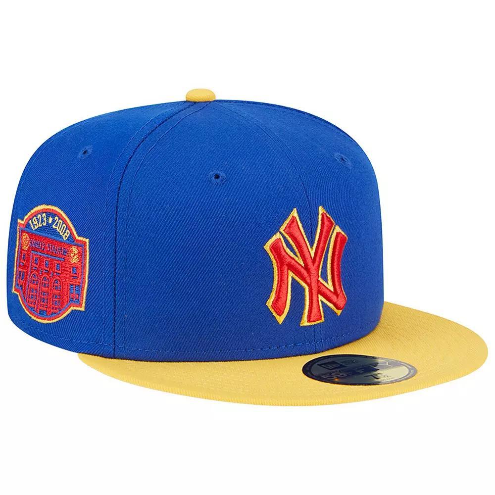 Men's New Era  Royal/Yellow New York Yankees Empire 59FIFTY Fitted Hat, Size: 8, Blue Product Image
