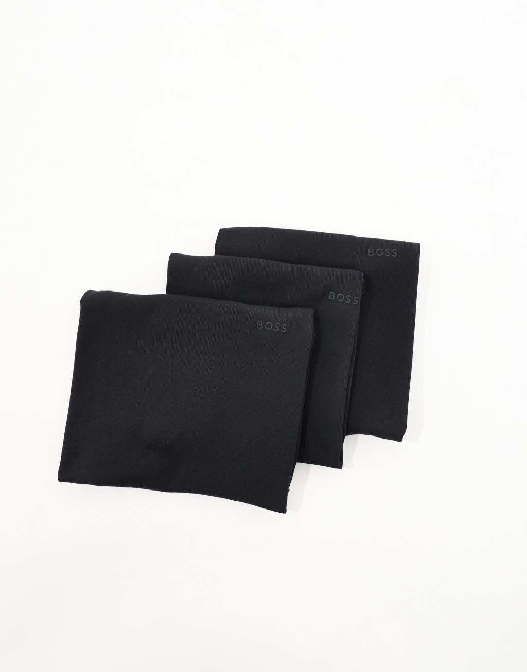 Boss Bodywear 3-pack ribbed logo tank tops in black Product Image