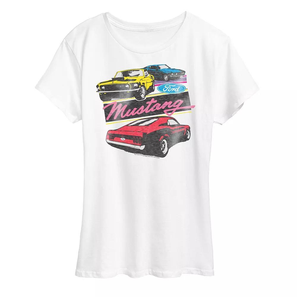 Women's Ford Mustangs Graphic Tee, Size: XXL, White Product Image