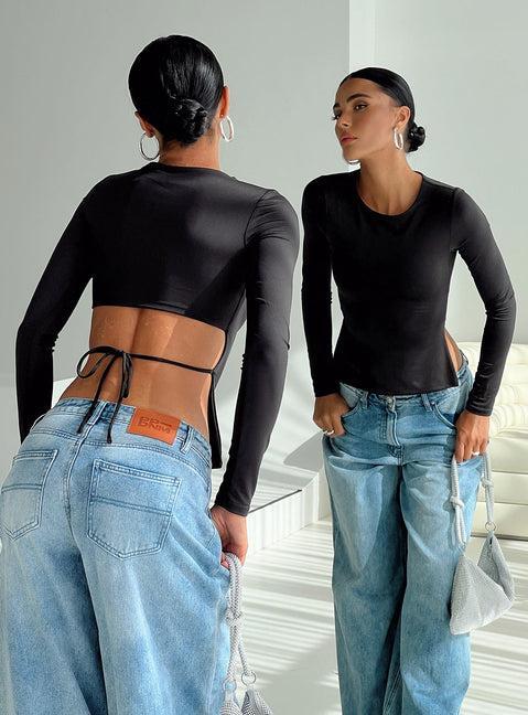 Uzo Long Sleeve Top Black Product Image