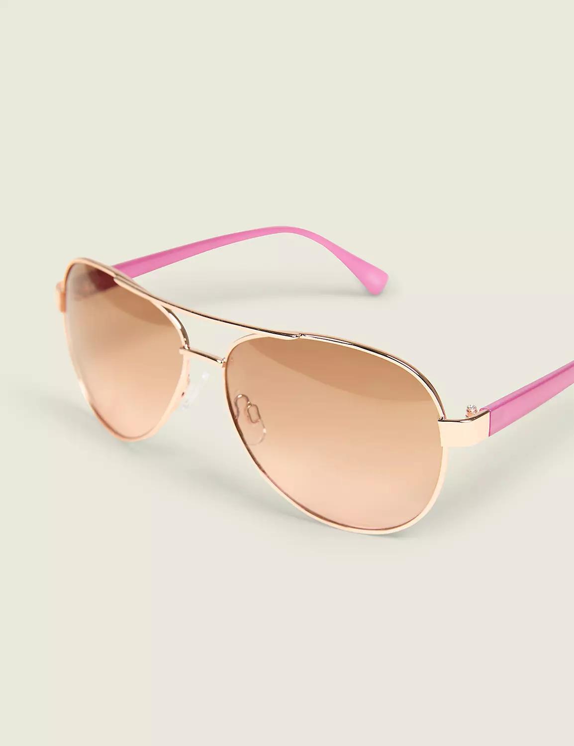 Rose Goldtone Aviator Sunglasses Product Image