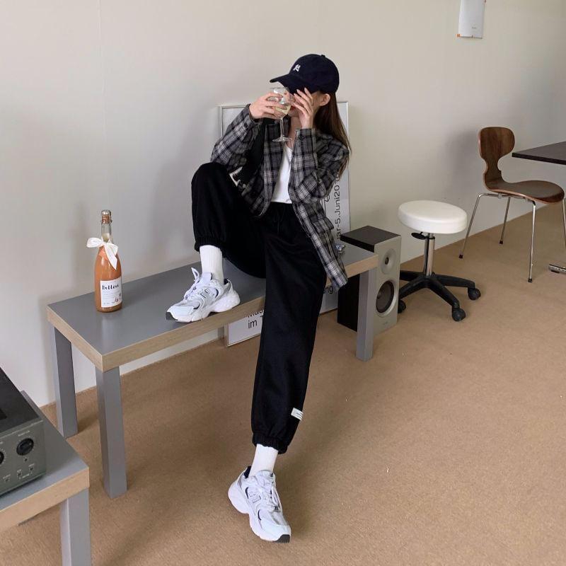 Mid Rise Plain Harem Sweatpants Product Image