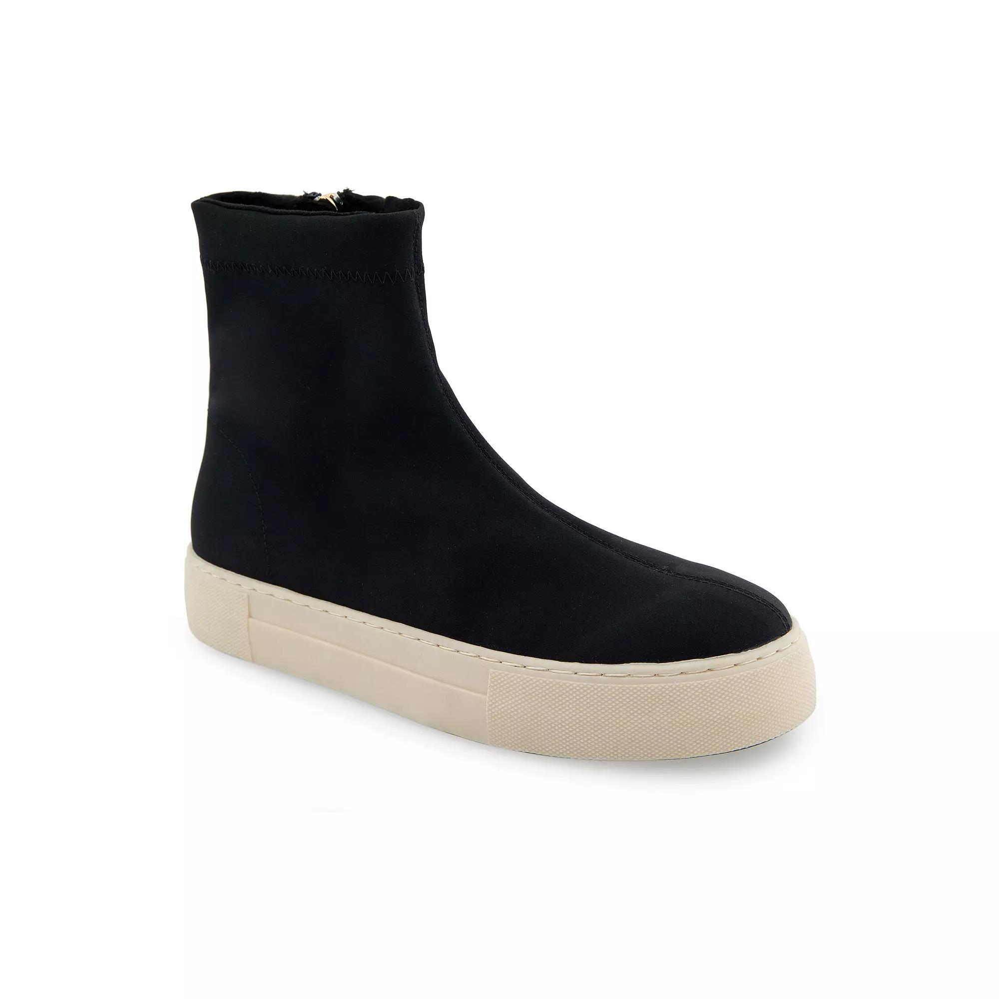 Aerosoles Blaise Women's Wedge Flatform Sneakers, Size: 10, Black Stretch Product Image