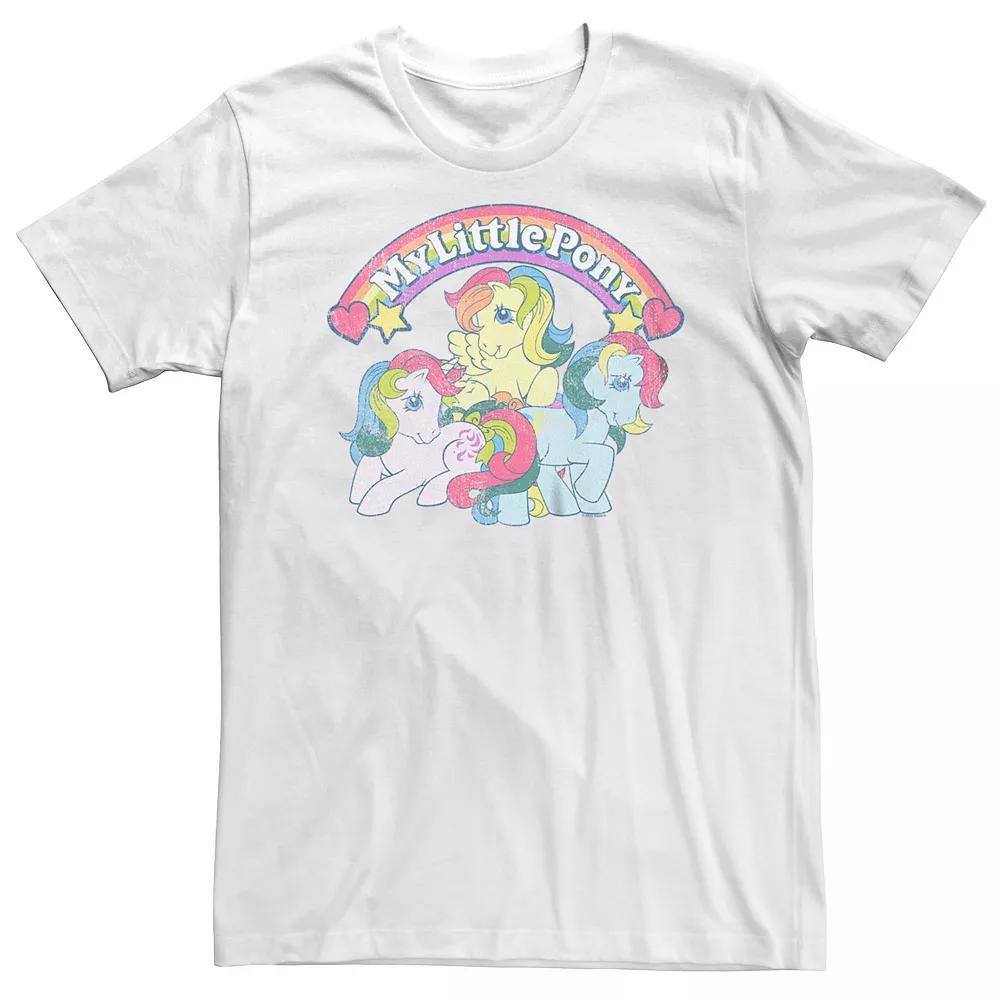 Big & Tall My Little Pony Retro Logo SkyDancer Twilight Windy Sunlight Graphic Tee, Men's, Size: XL Tall, White Product Image