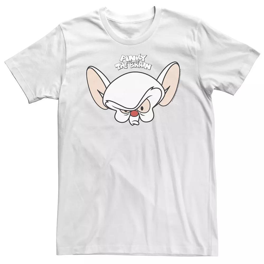 Big & Tall Pinky And The Brain Big Face Tee, Men's, Size: 4XL, White Product Image