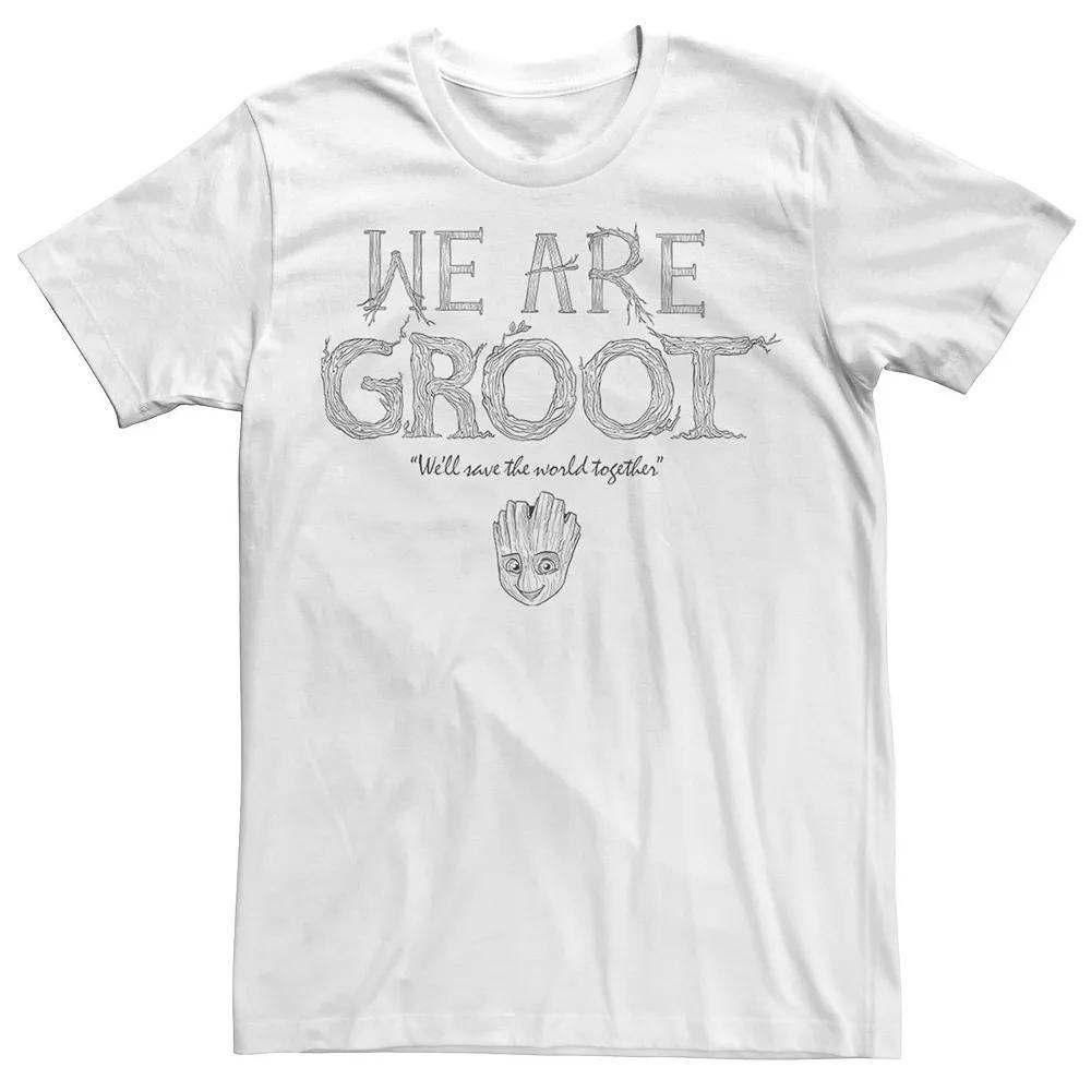 Men's Marvel Earth Day We Are Groot Sketch Tee, Size: 3XL, White Product Image