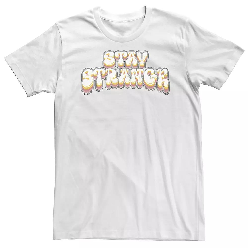 Big & Tall Stay Strange Retro Text Tee, Men's, Size: 3XL, White Product Image