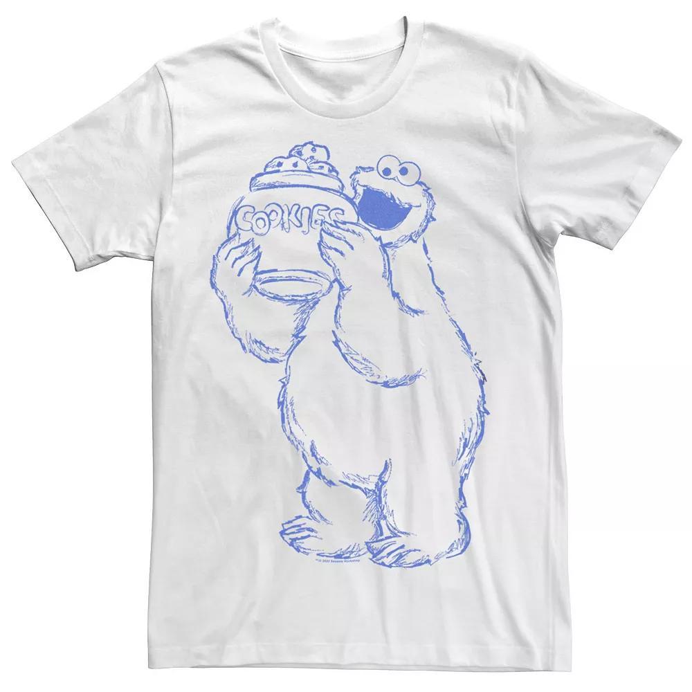 Men's Sesame Street Cookie Monster Jar Tee, Size: Large, White Product Image