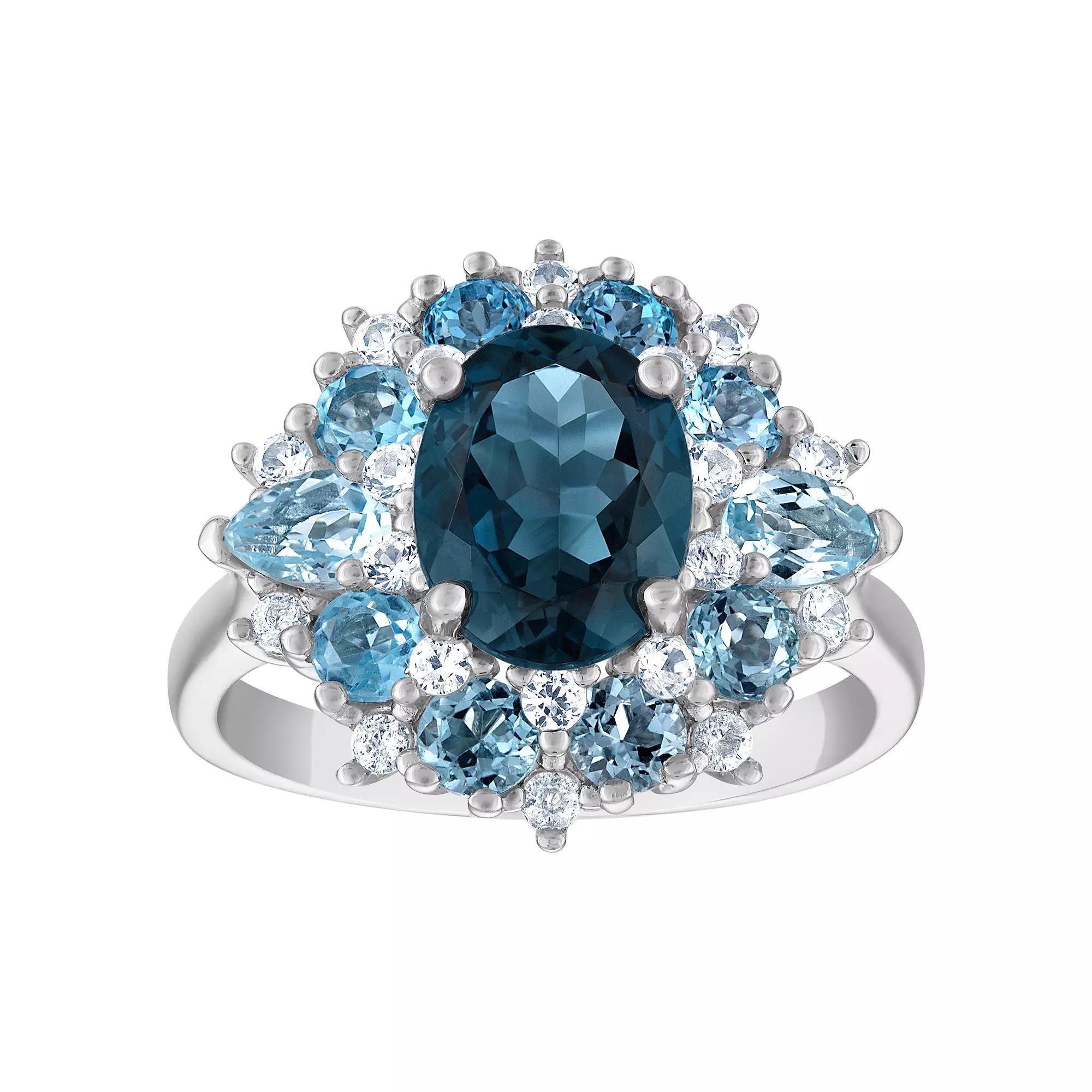 Designs by Gioelli Sterling Silver Blue Topaz Ring, Women's, Size: 6 Product Image