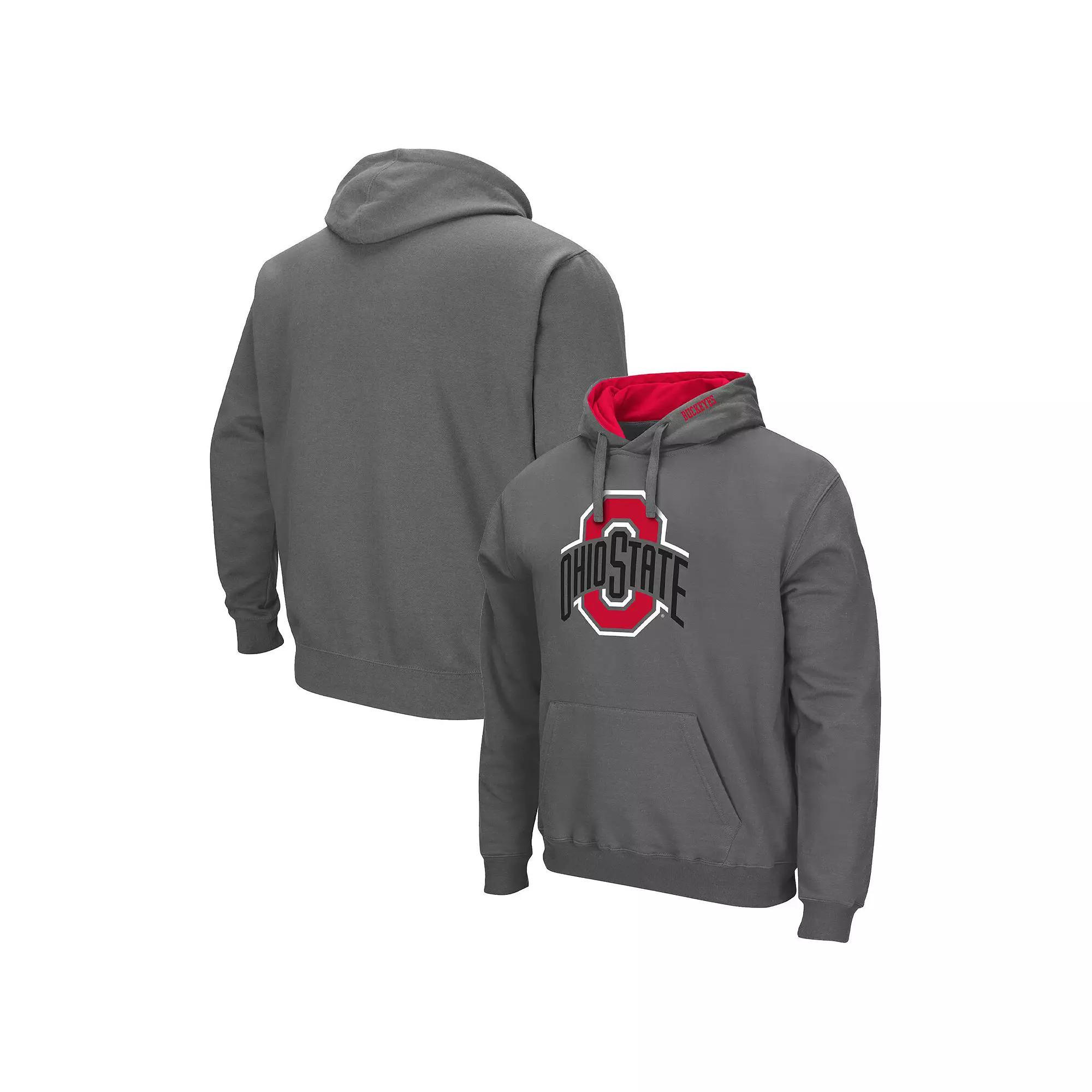 Men's Colosseum Red Ole Miss Rebels Arch & Logo 3.0 Pullover Hoodie, Size: 2XL Product Image