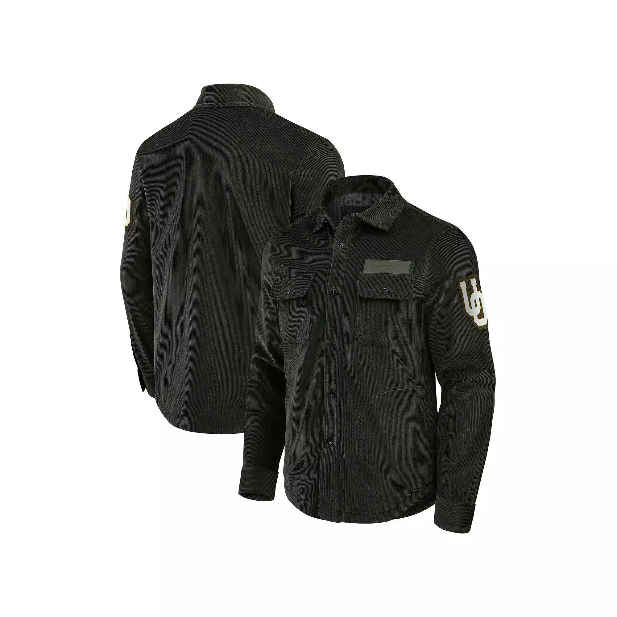 Men's Darius Rucker Collection by Fanatics Olive Michigan Wolverines Corduroy Full-Button Shacket, Size: 2XL, Team Product Image