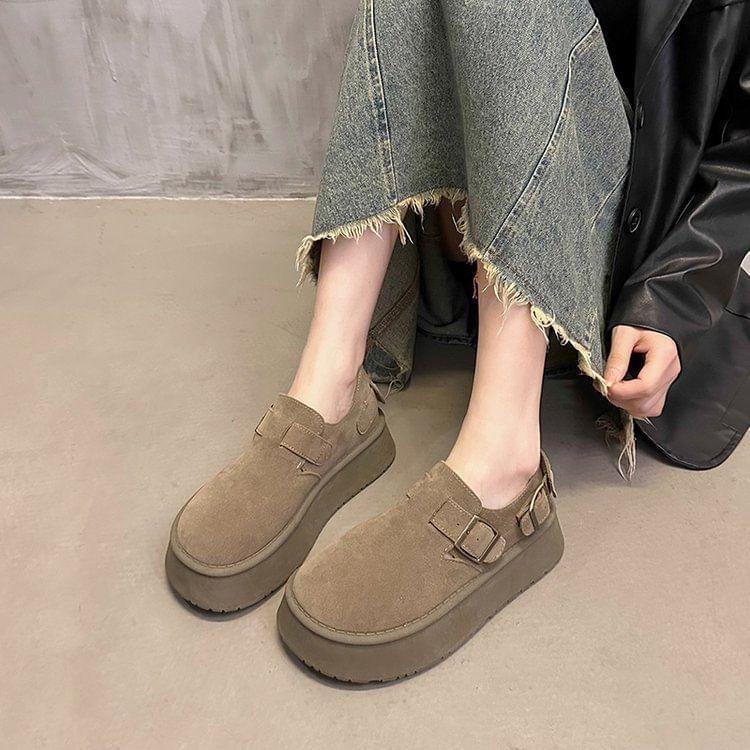 Buckled Platform Slip Ons Product Image