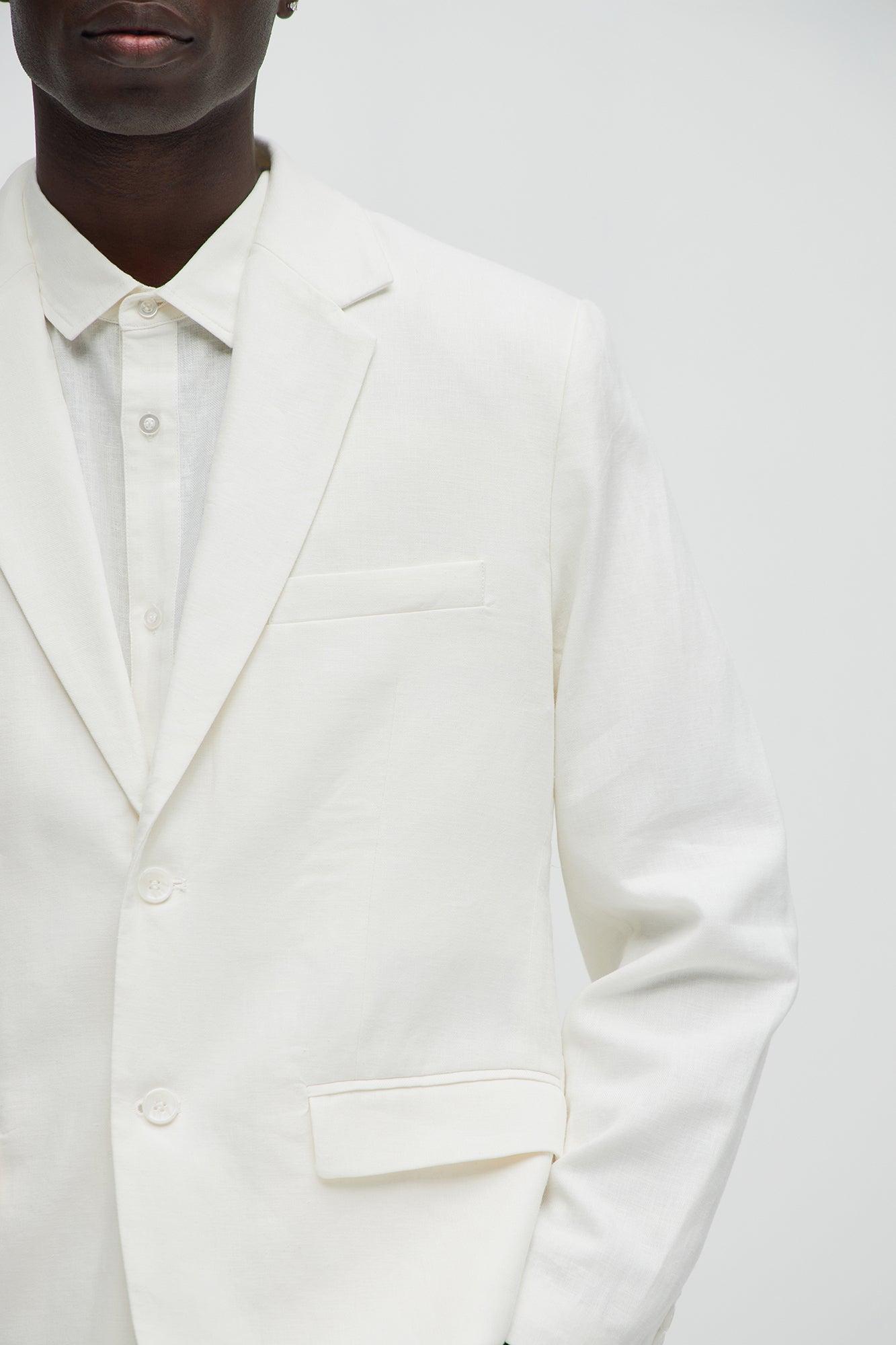 Bahamas Linen Suit Jacket - White Product Image