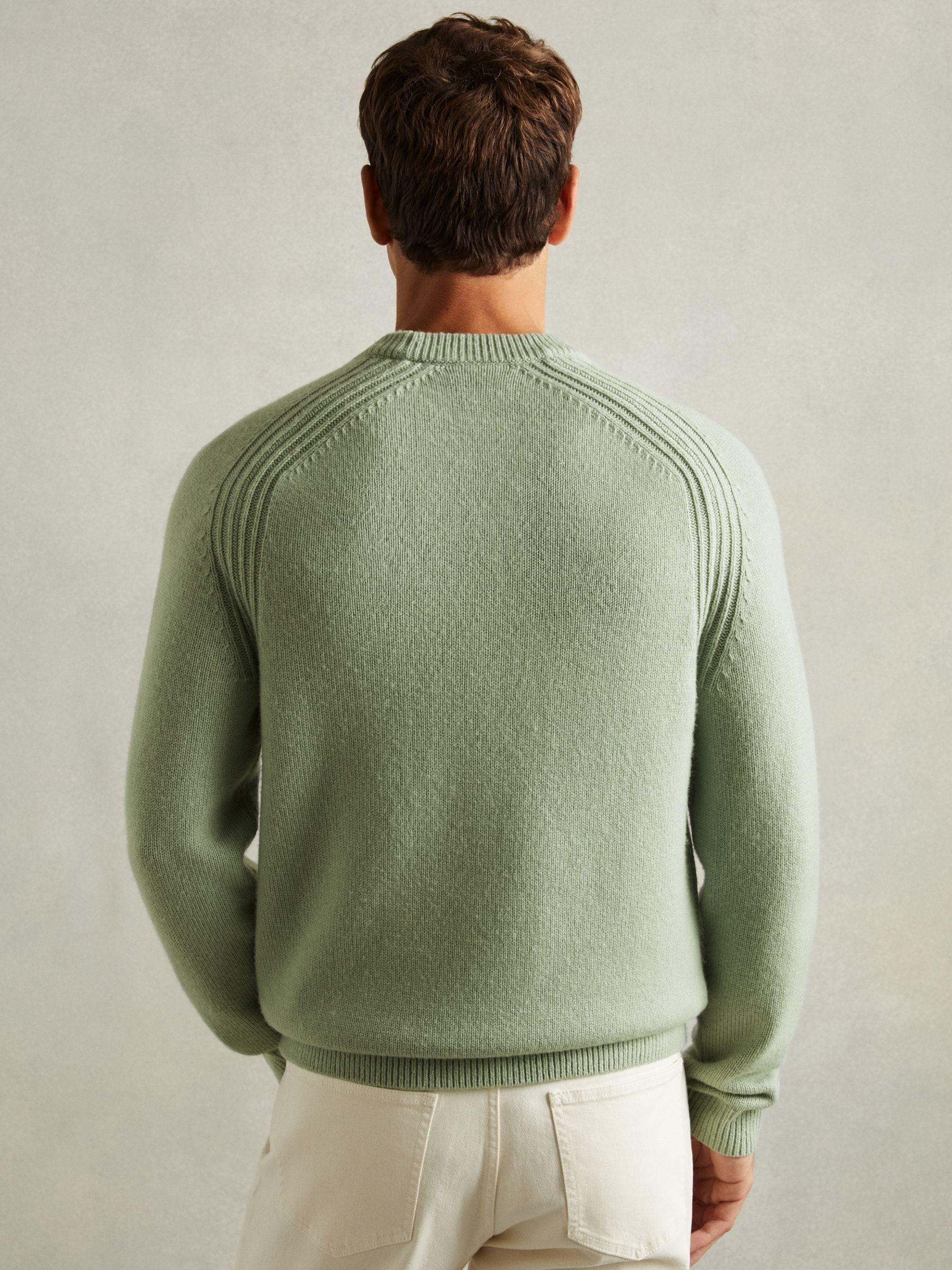 Wool-Blend Raglan-Sleeve Jumper in Sage Green Product Image