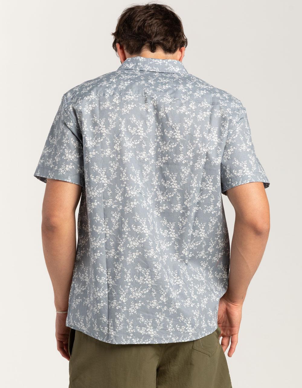 RSQ Mens Ditsy Floral Button Up Shirt - DUSTY BLUE Product Image