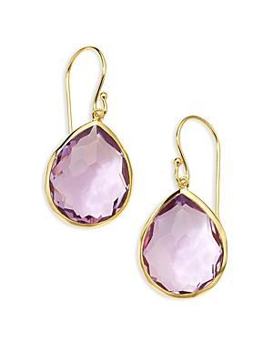 Womens Rock Candy 18K Green Gold & Amethyst Medium Teardrop Earrings Product Image