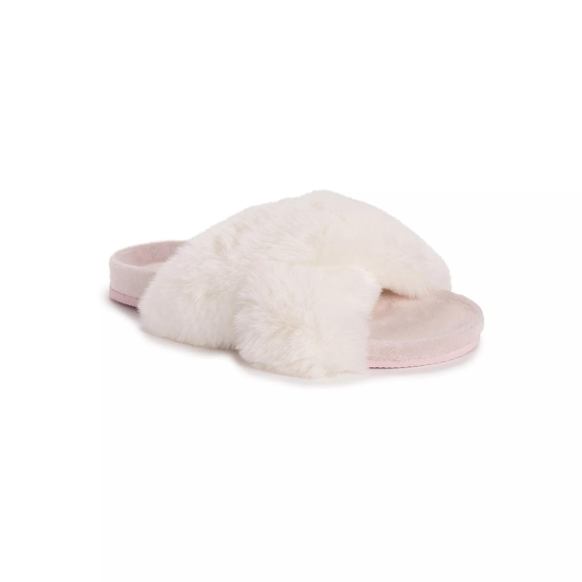 MUK LUKS Hydrangea Criss-Cross Womens Slide Slippers Product Image
