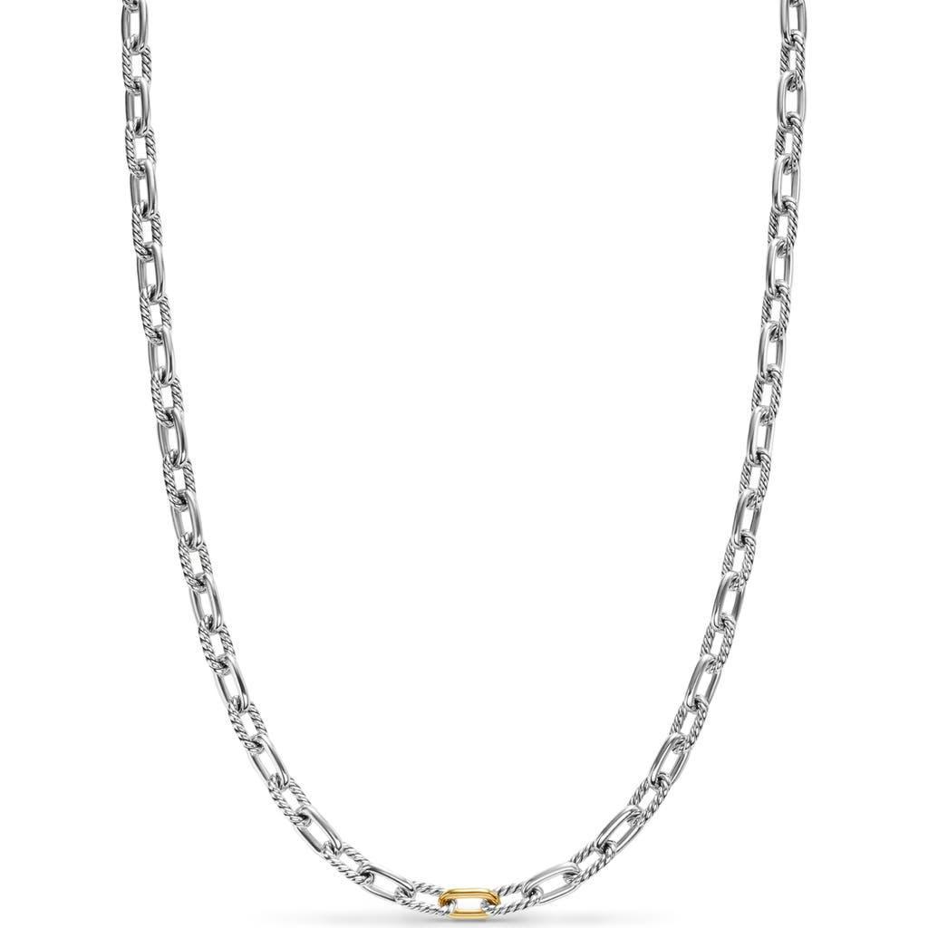 David Yurman Mens Dy Madison Chain Necklace in Sterling Silver with 18K Yellow Gold, 6mm Product Image