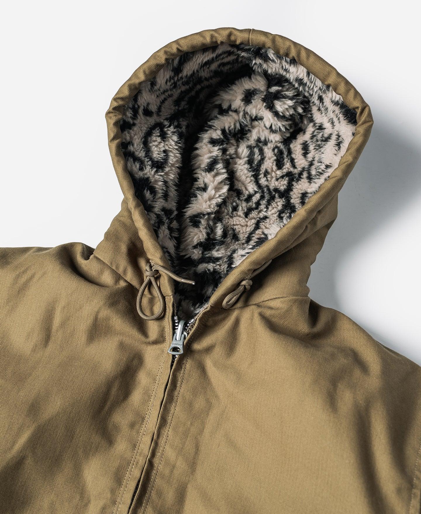 Leopard Print Reversible Deck Jacket - Khaki Product Image