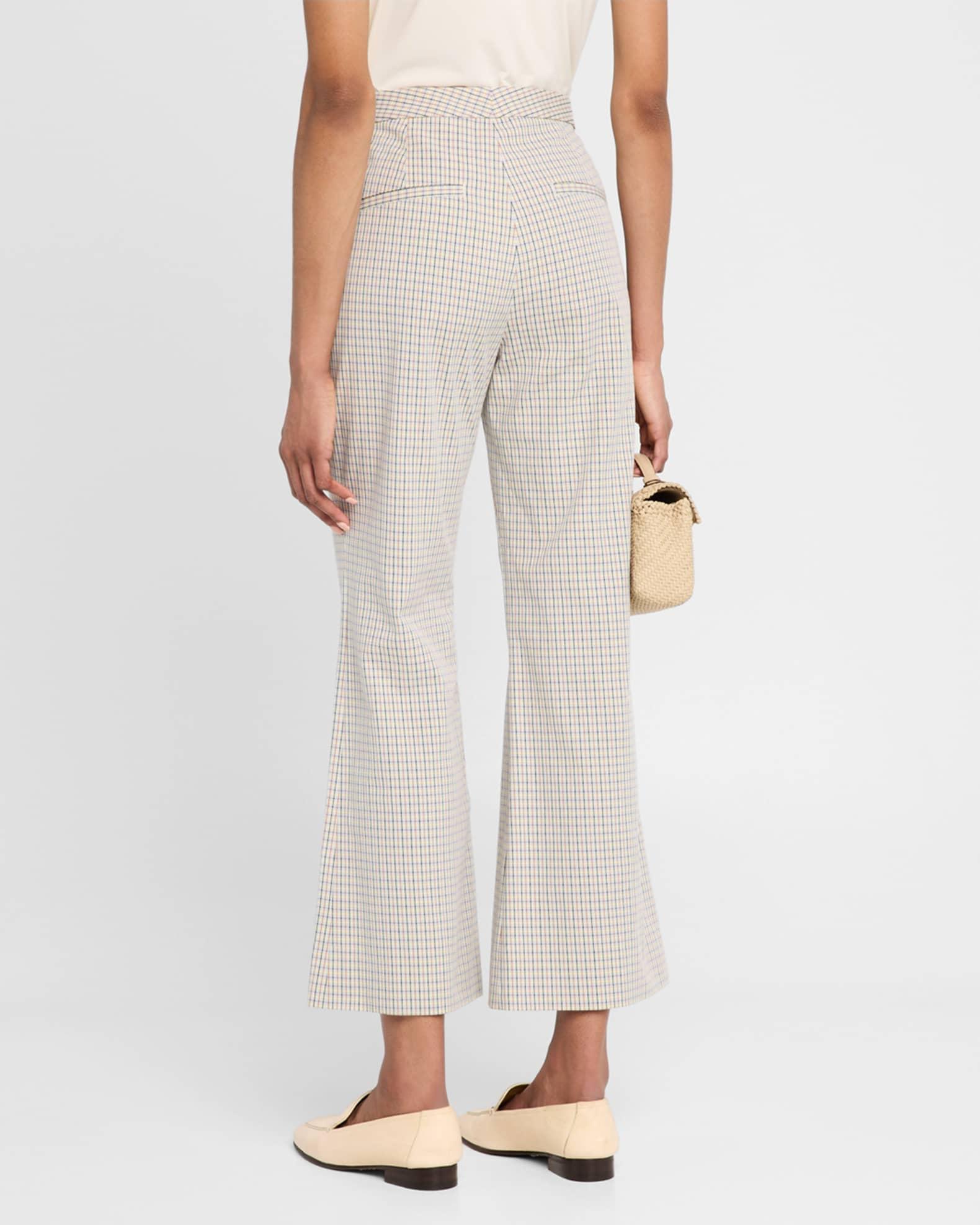 Crop Flare Gardeners Check Pants Product Image