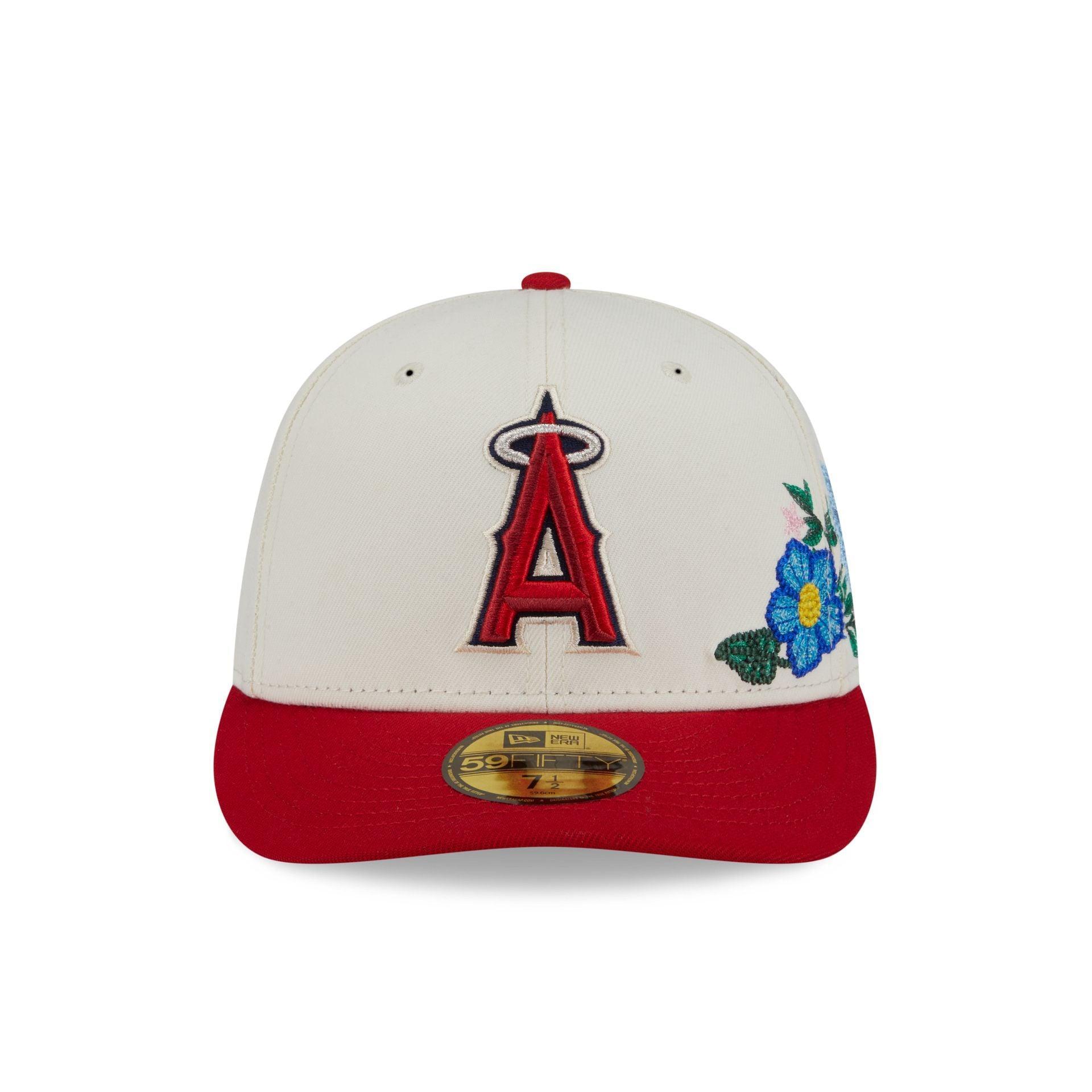 Los Angeles Angels Tonal Florals White 59FIFTY Fitted Hat Male Product Image