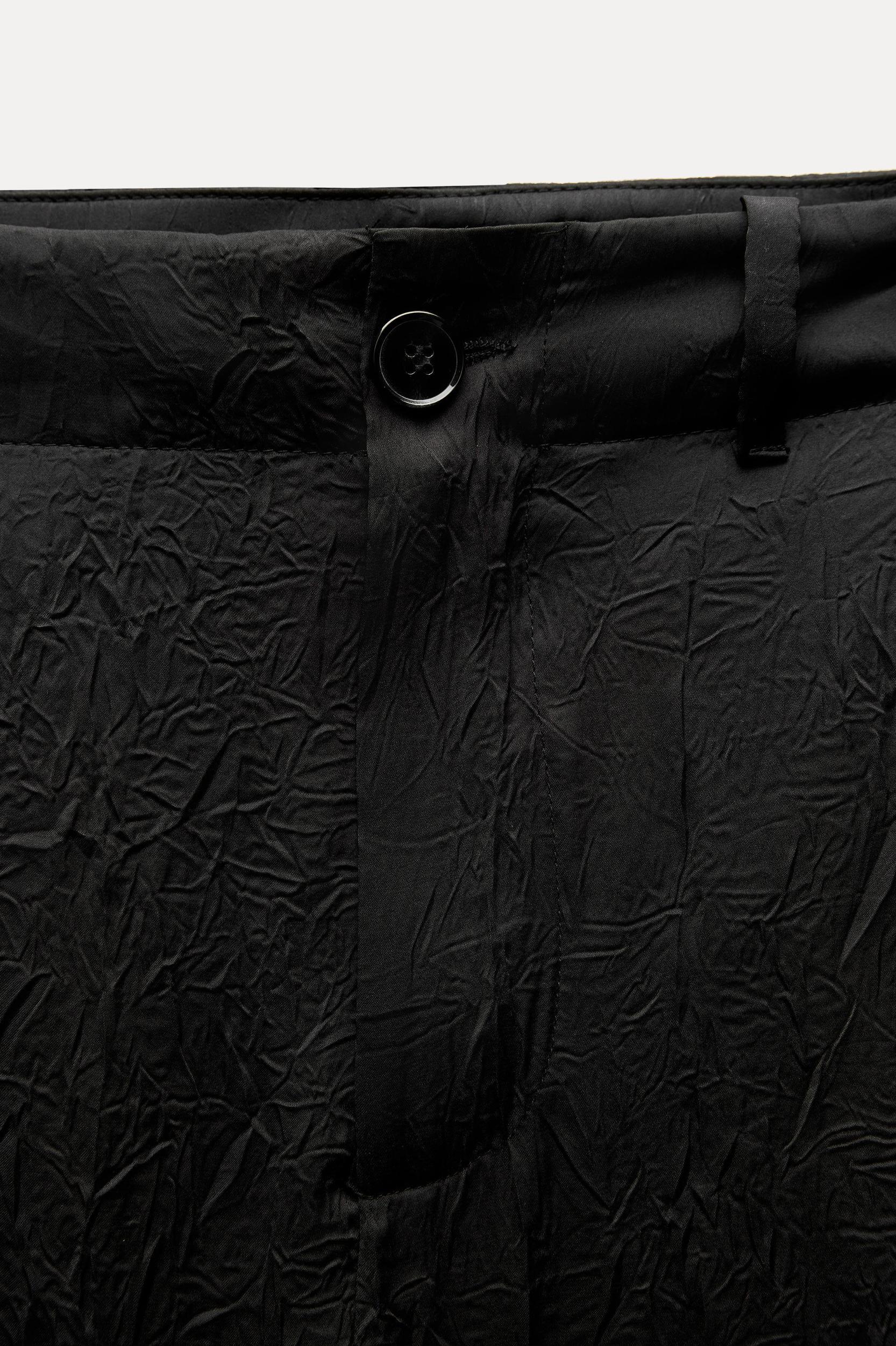 SATIN EFFECT CRINKLE PANTS ZW COLLECTION Product Image