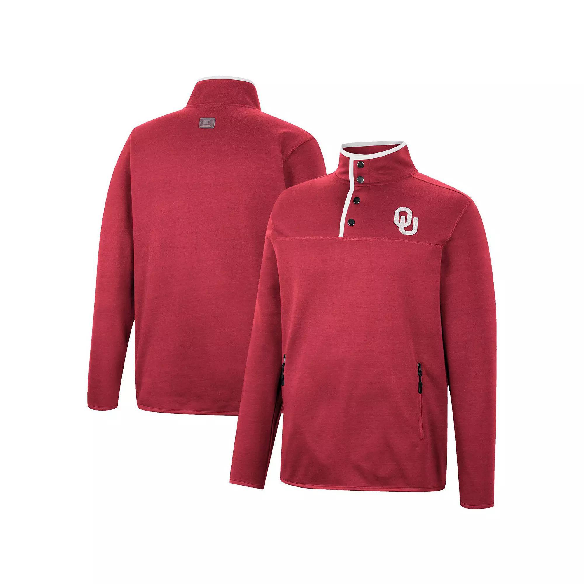 Men's Colosseum Crimson Oklahoma Sooners Rebound Quarter-Snap Jacket, Size: 2XL, Red Product Image