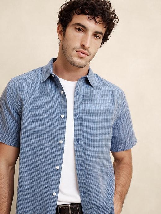 Slim Linen-Blend Shirt Product Image