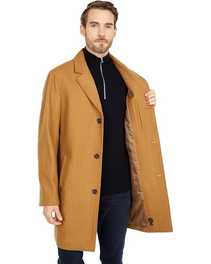 Wool Melton Stand Collar Jacket With Patch Pockets Product Image