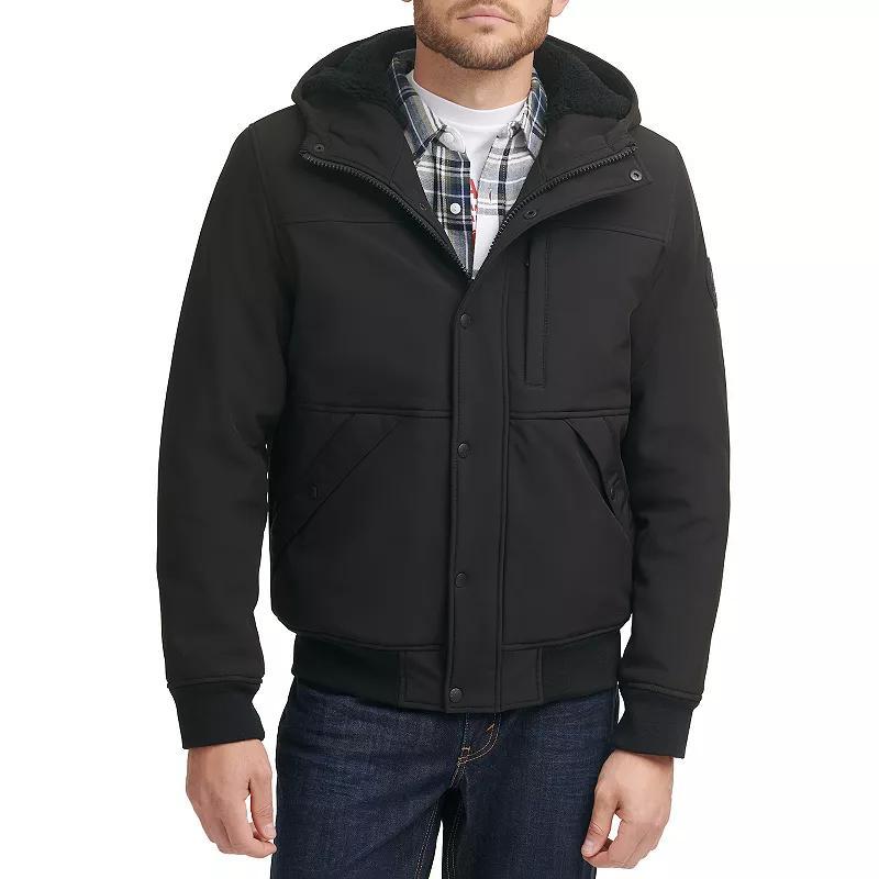 Men's Levi's® Mixed Media Hooded Bomber Jacket, Size: Medium, Green Product Image