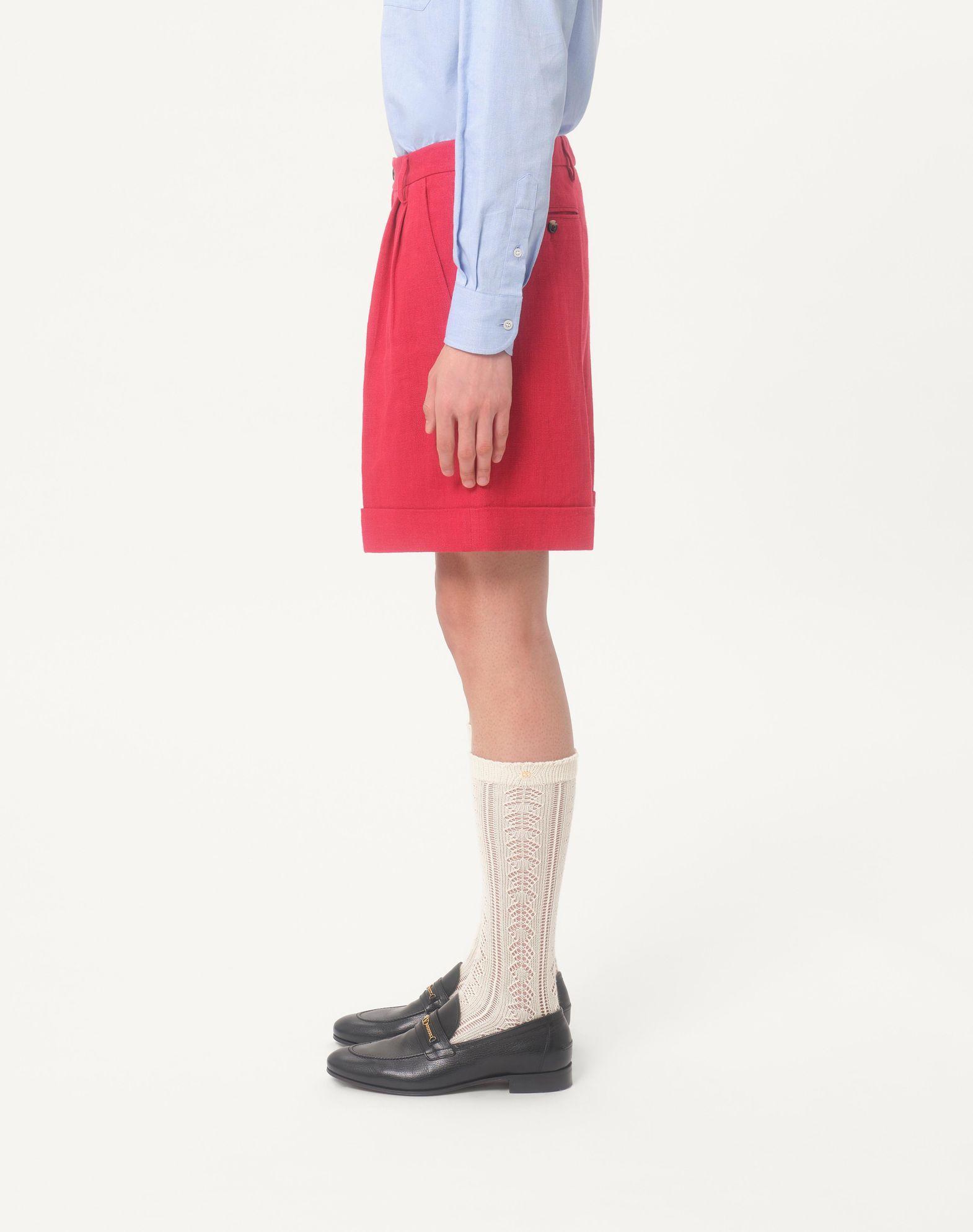 Cuffed Linen Bermuda Shorts Product Image