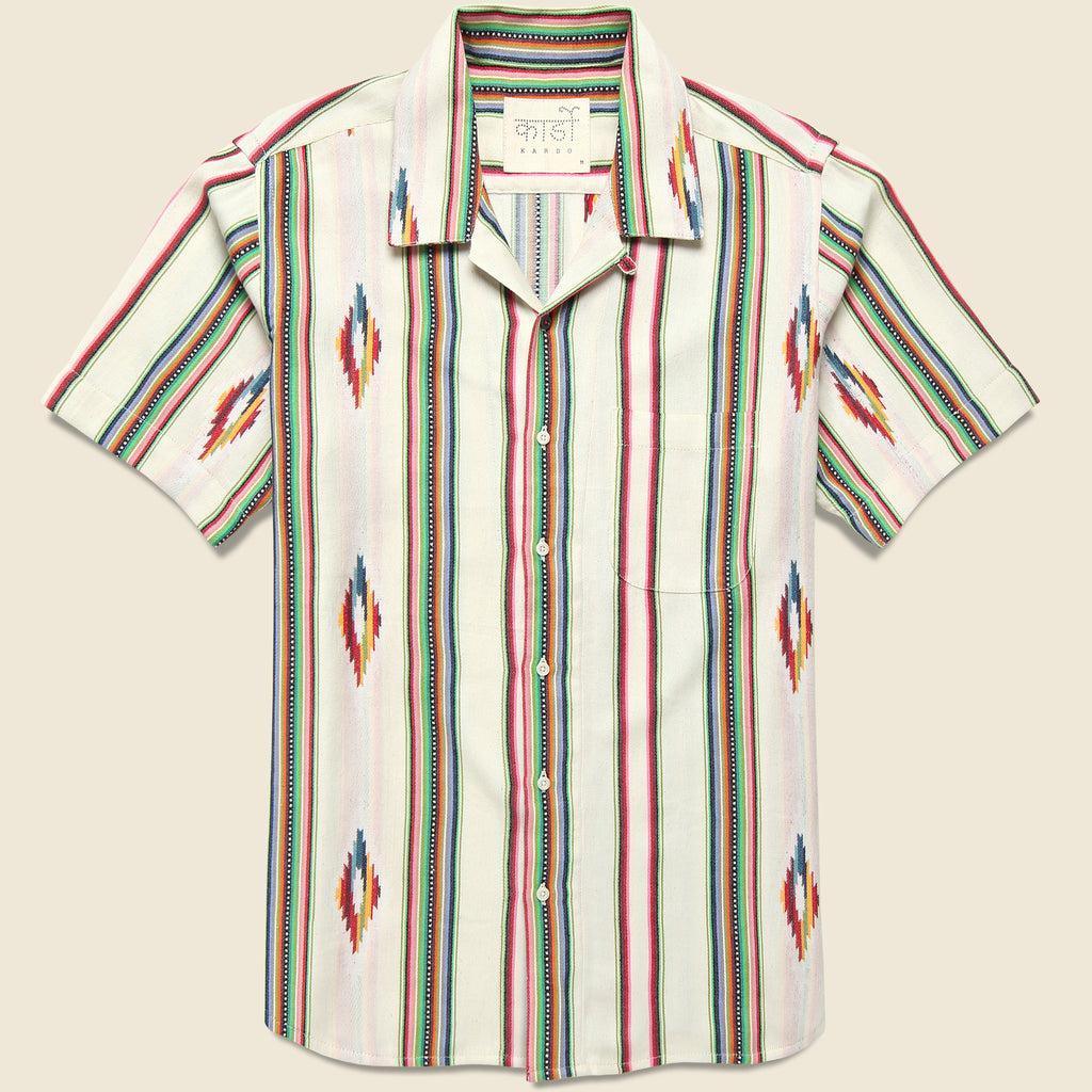 Handwoven Blanket Stripe Shirt - Ecru Product Image
