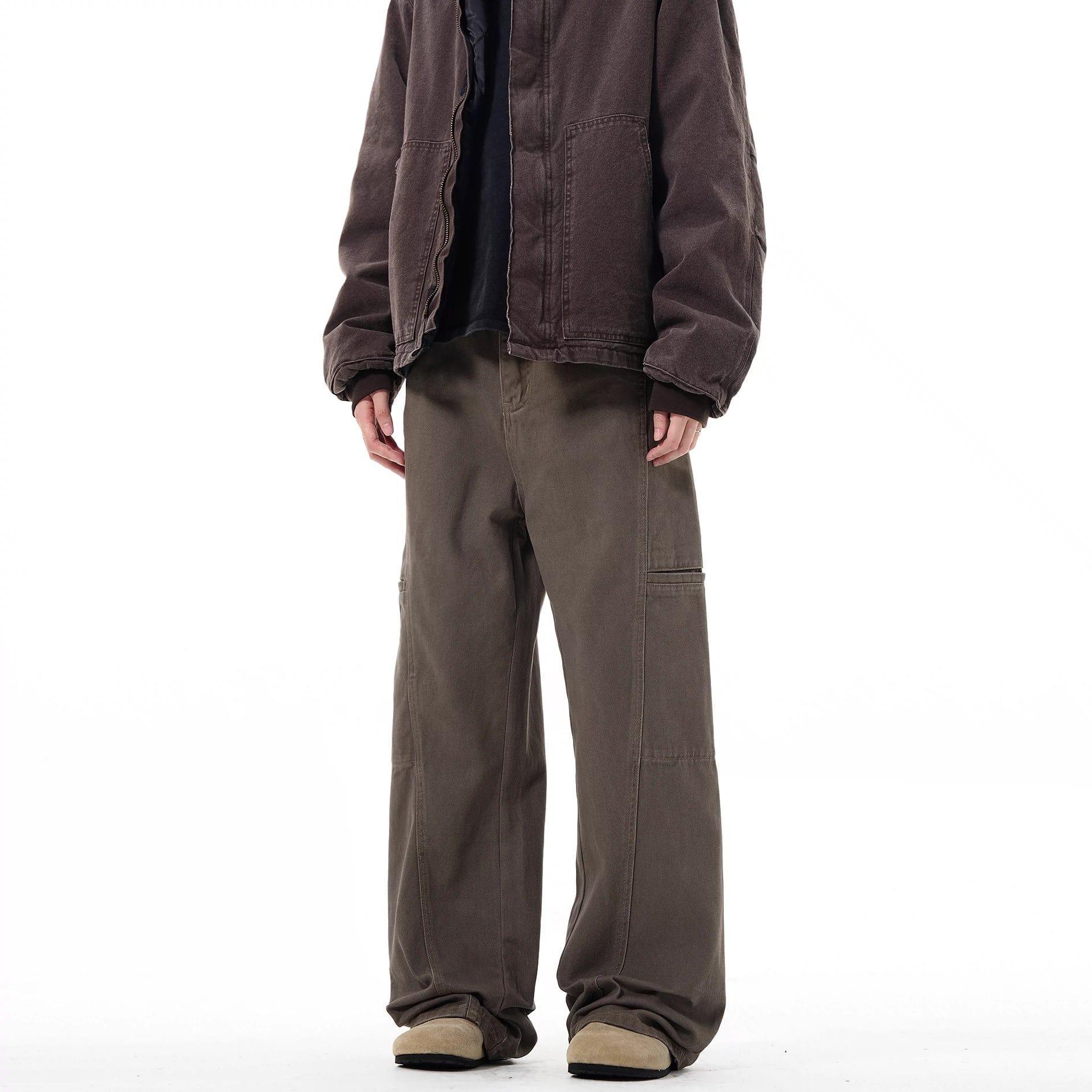 RT No. 11204 BROWN RECONSTRUCTED RELAX STRAIGHT JEANS Product Image